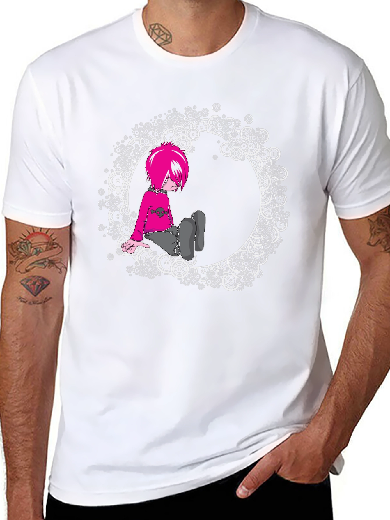 Black T-Shirt with Graphic Design