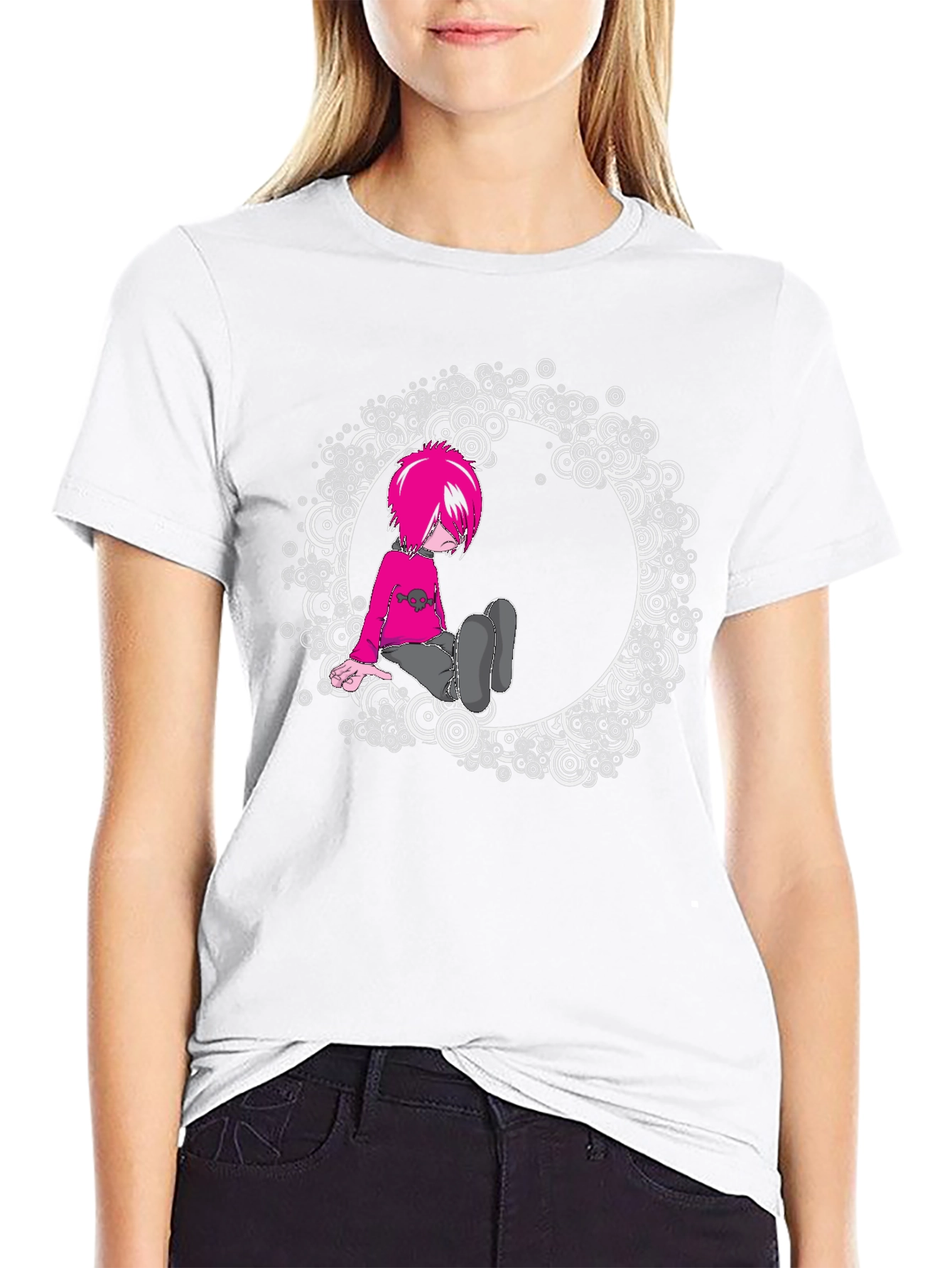 Black T-Shirt with Graphic Design