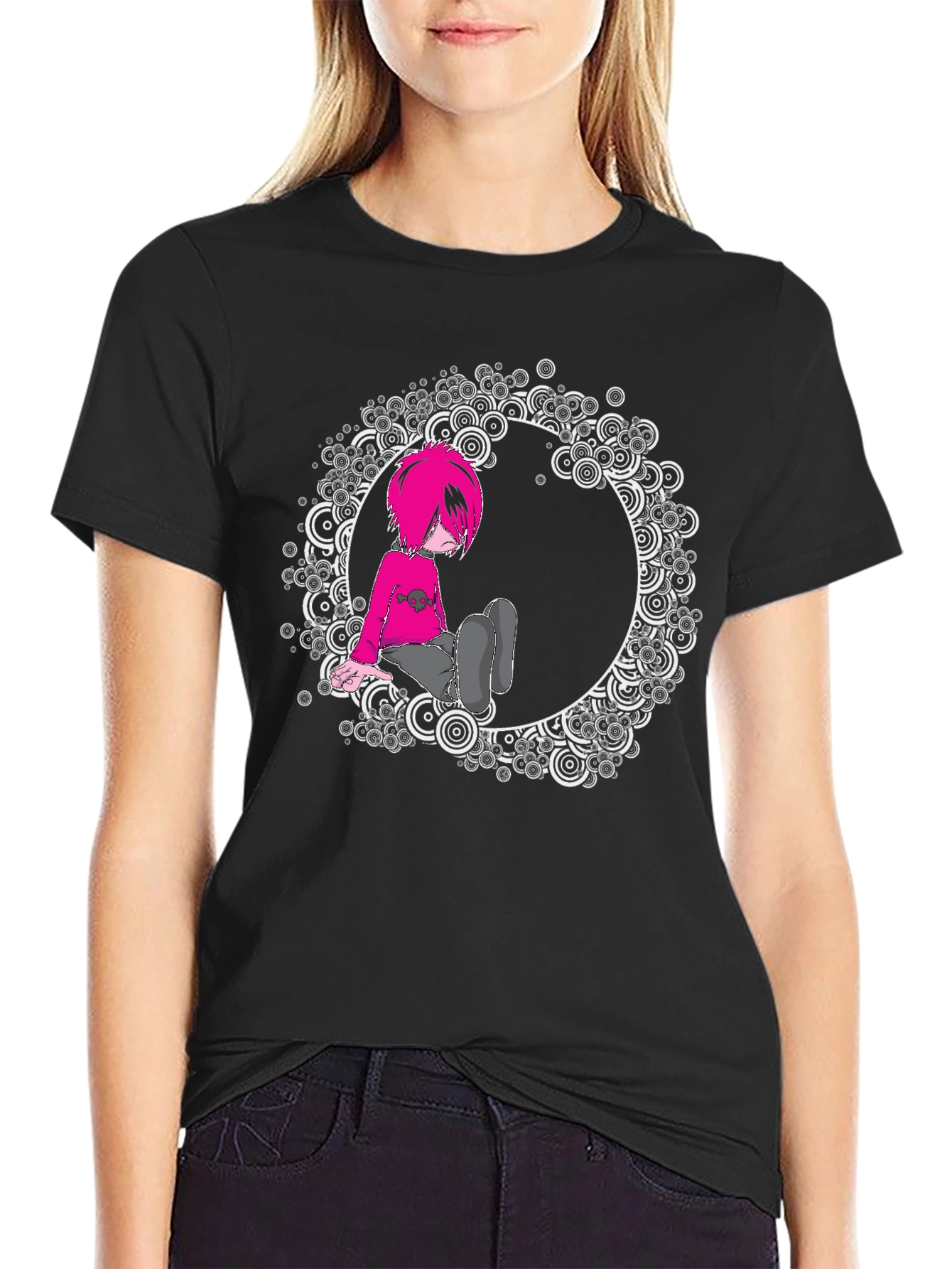 Black T-Shirt with Graphic Design