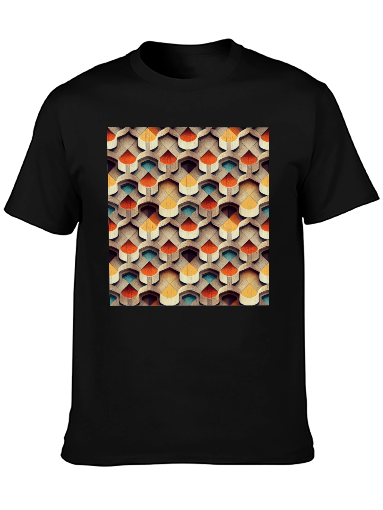 Abstract Geometric Pattern T-Shirt - Modern Design