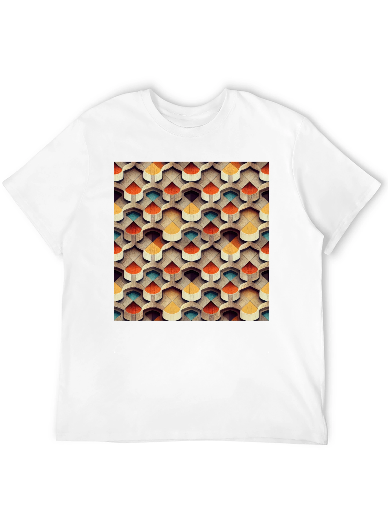 Abstract Geometric Pattern T-Shirt - Modern Design