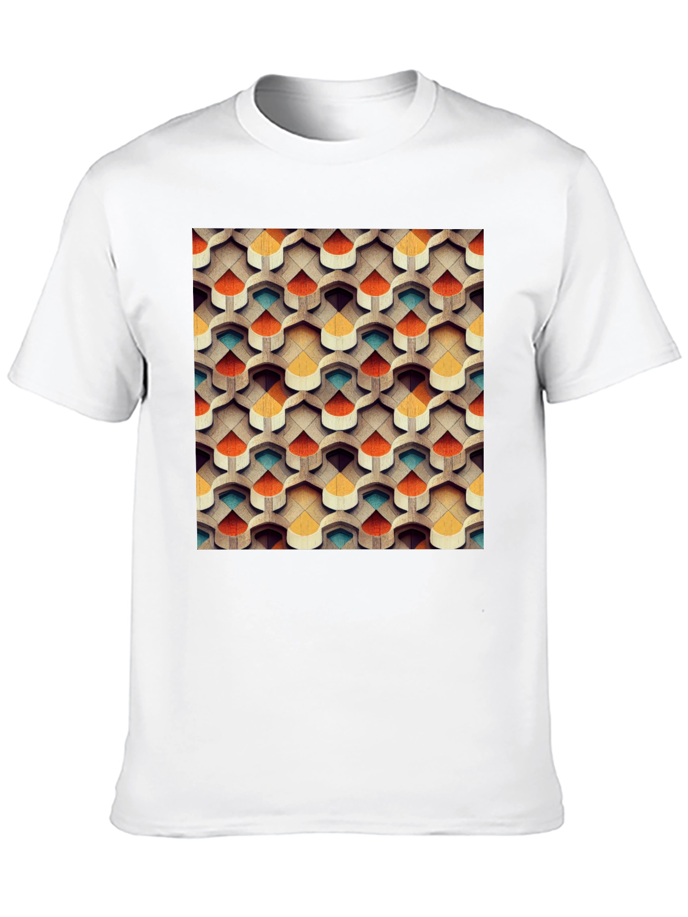 Abstract Geometric Pattern T-Shirt - Modern Design