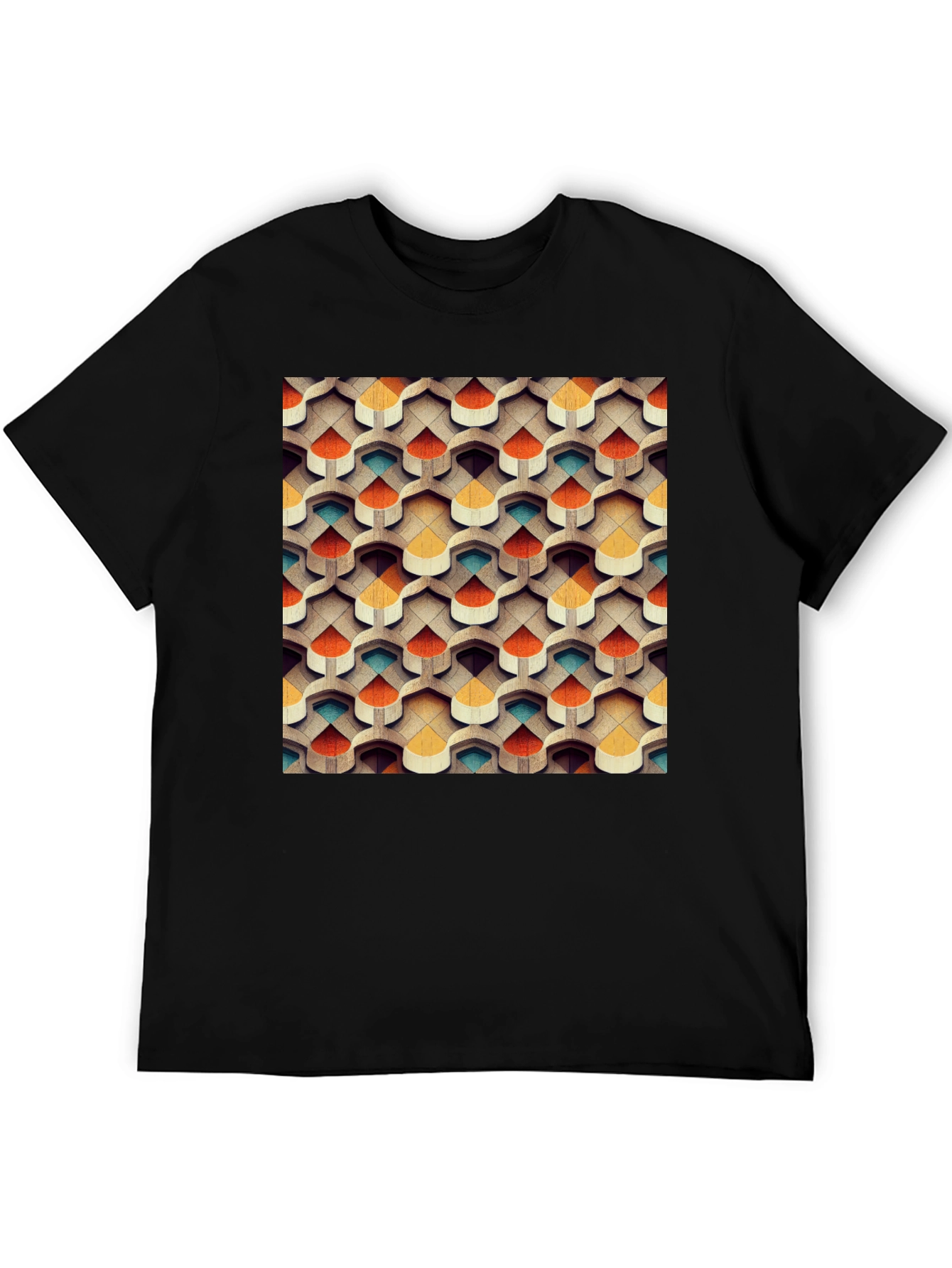 Abstract Geometric Pattern T-Shirt - Modern Design