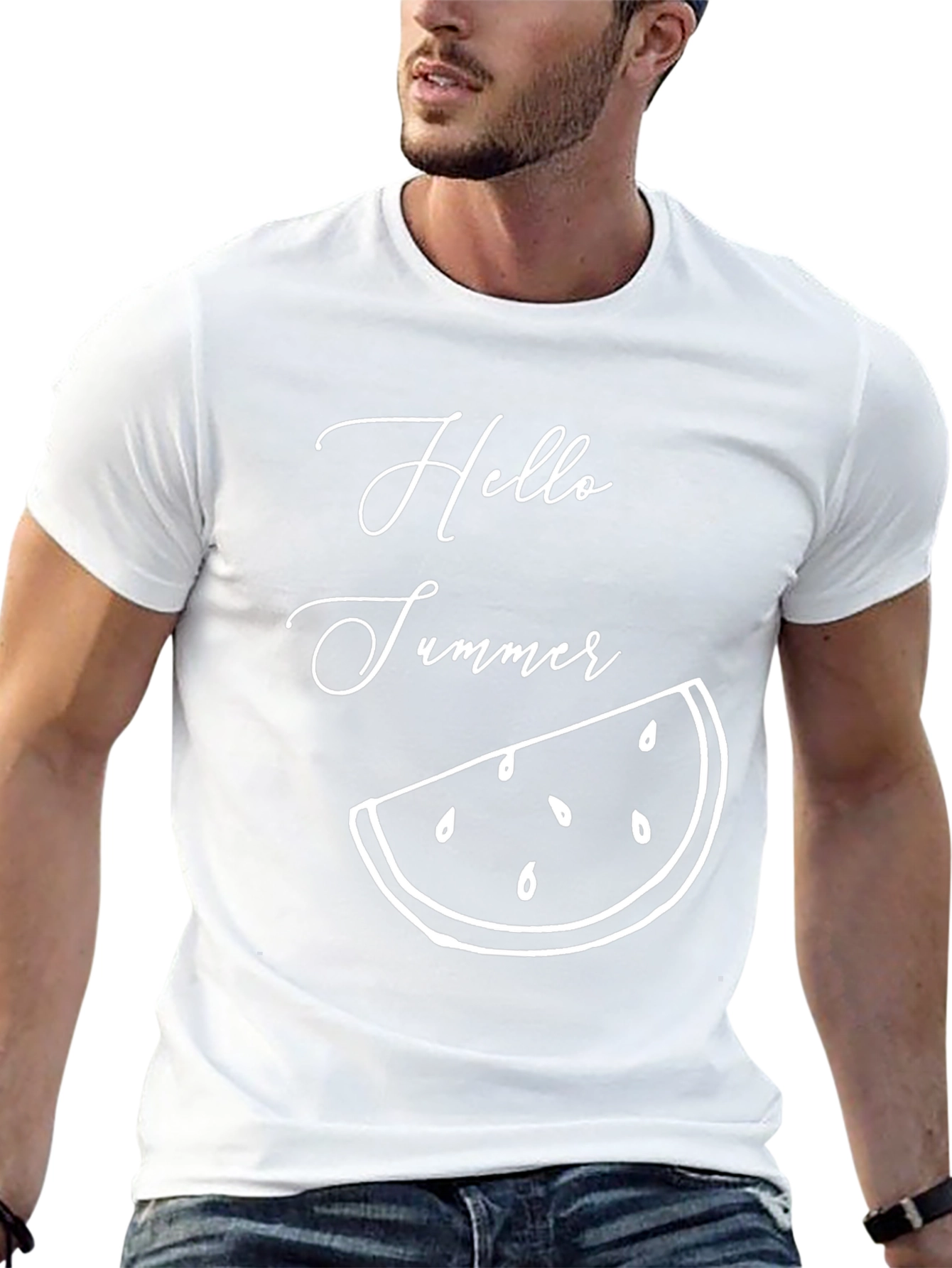 Hello Summer Graphic T-Shirt - Black