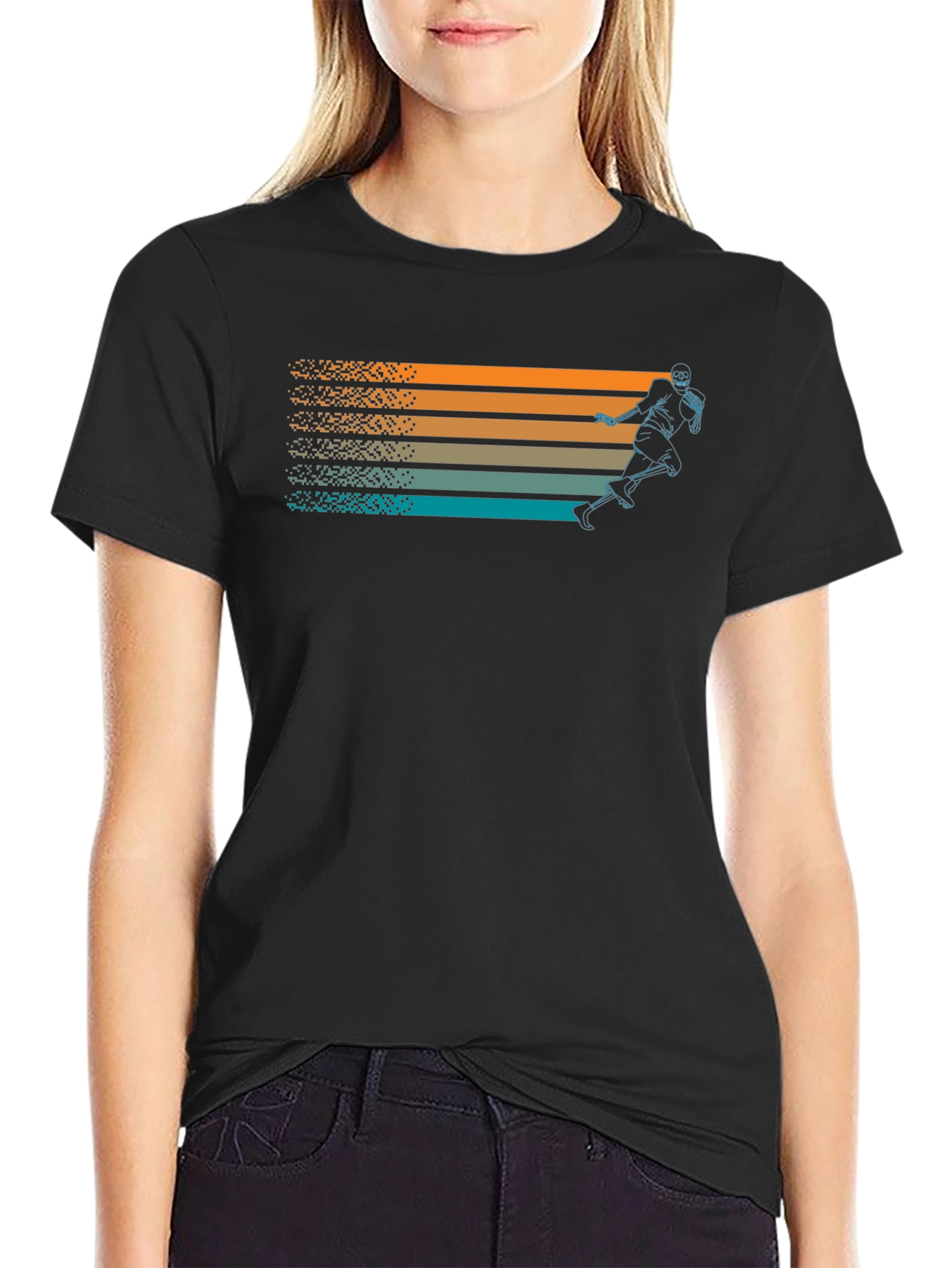Retro Football Player Graphic T-Shirt