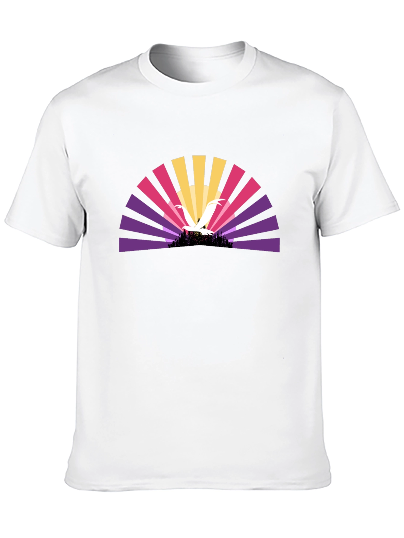 Sunset Bird Graphic Black T-Shirt