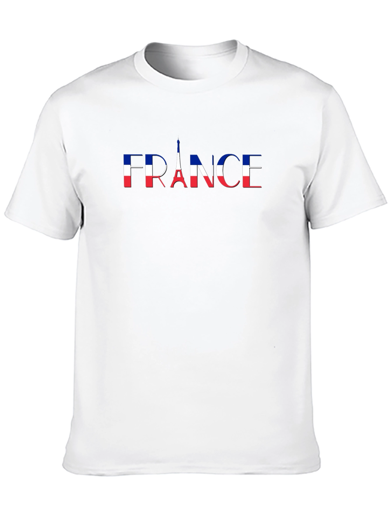 France Flag Eiffel Tower Graphic Tee - Black