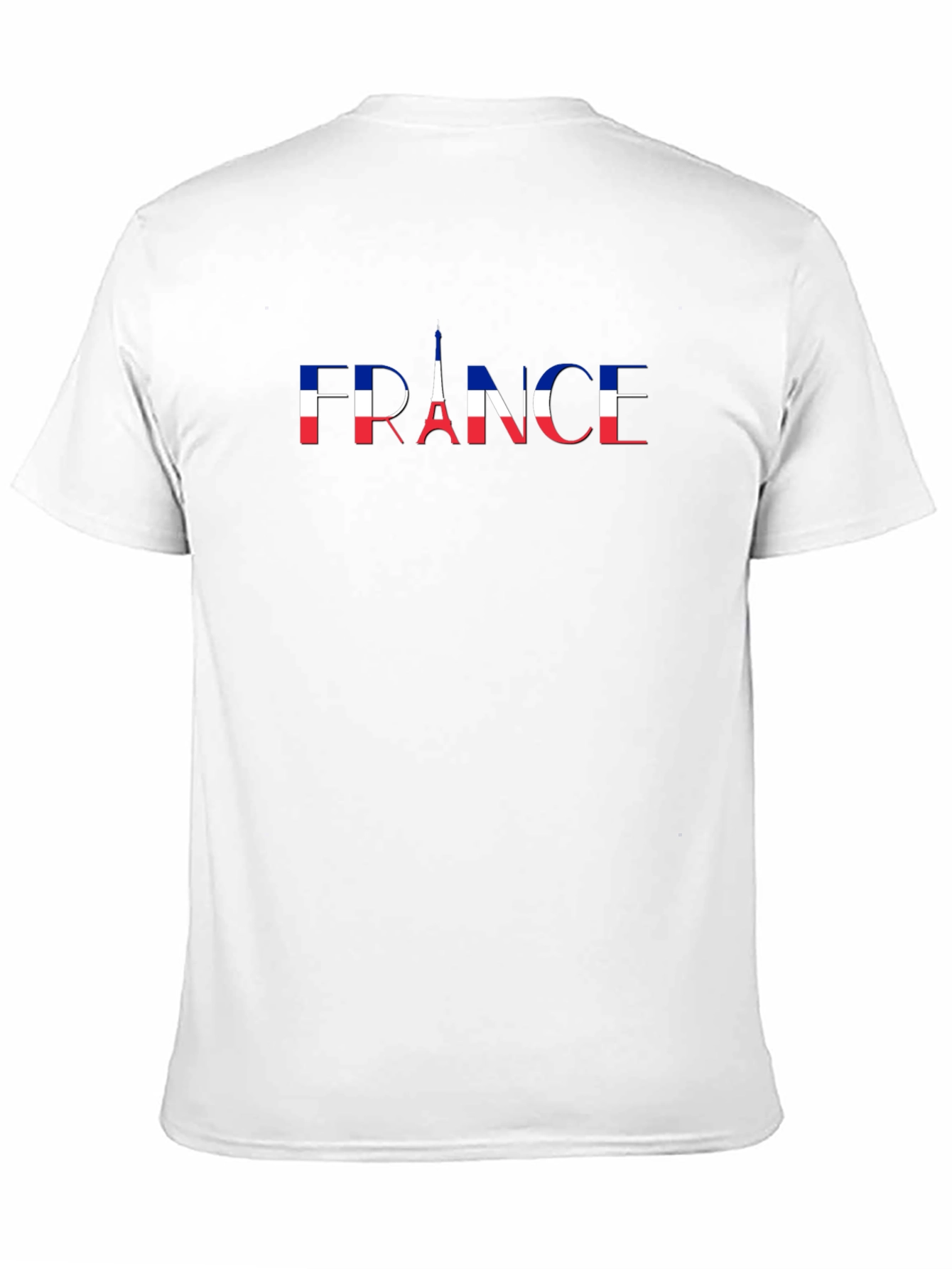 France Flag Eiffel Tower Graphic Tee - Black