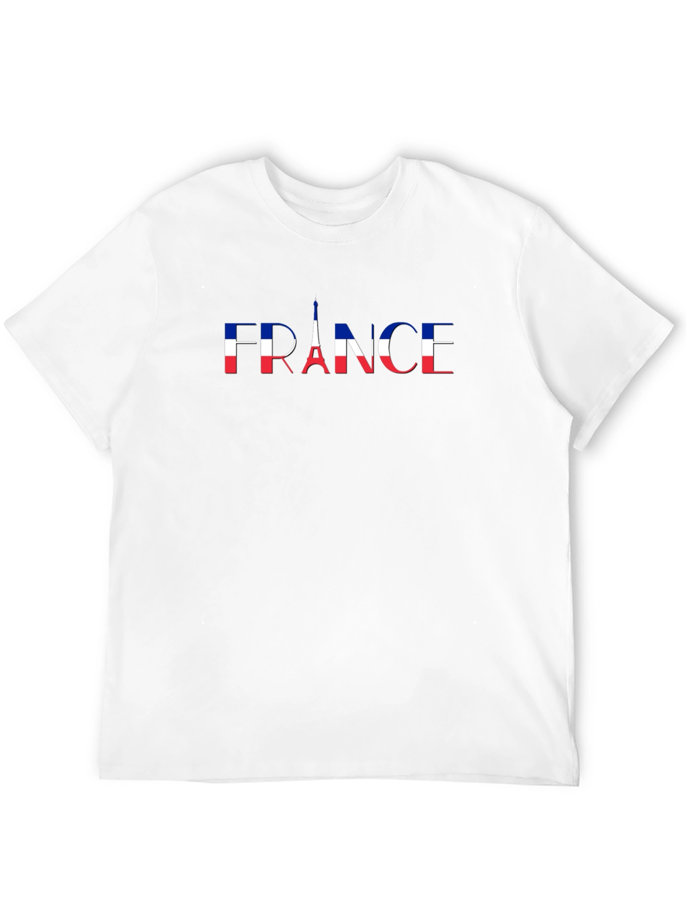 France Flag Eiffel Tower Graphic Tee - Black