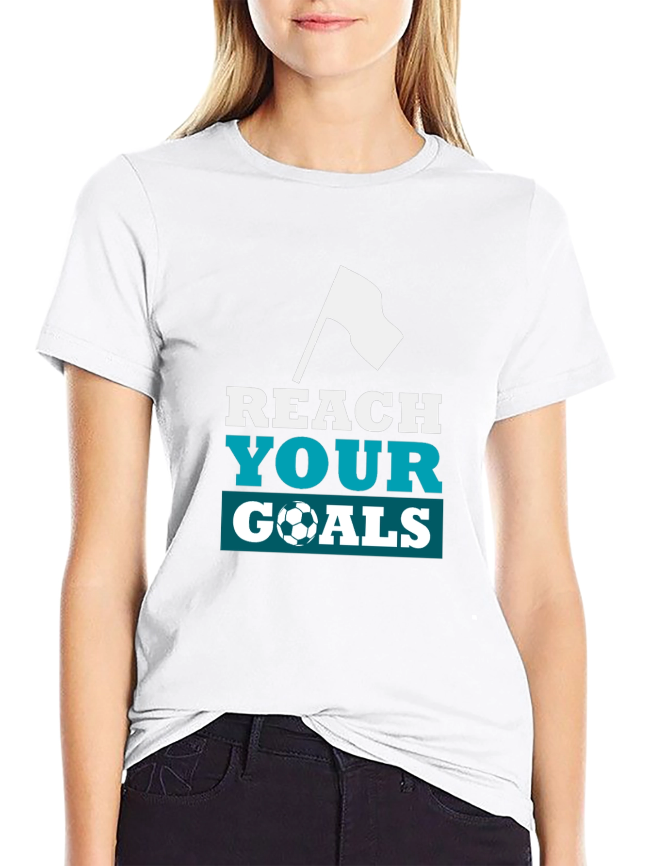Reach Your Goals Graphic Tee - Black Soccer Shirt