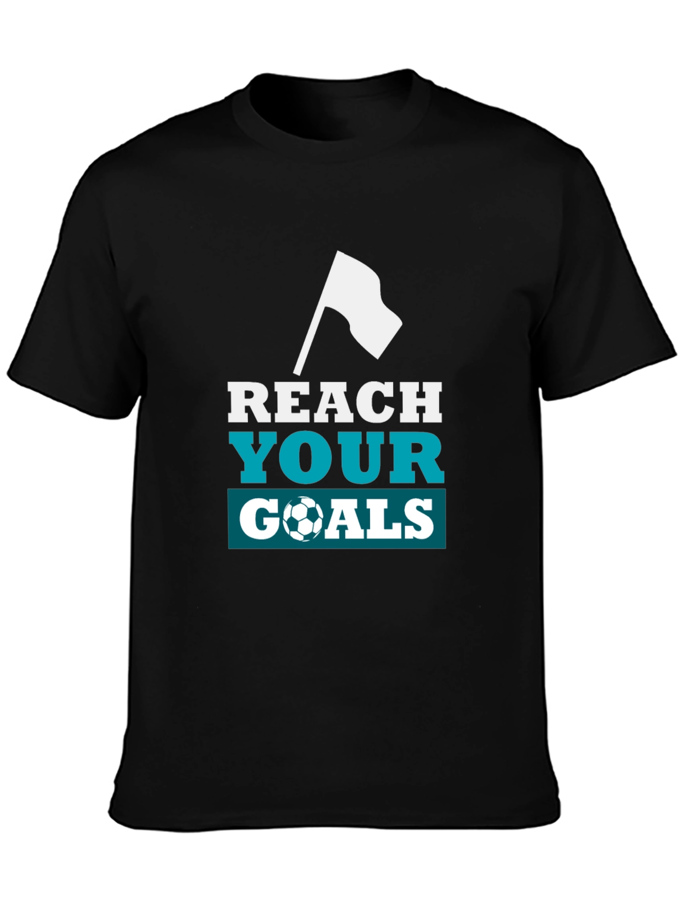 Reach Your Goals Graphic Tee - Black Soccer Shirt