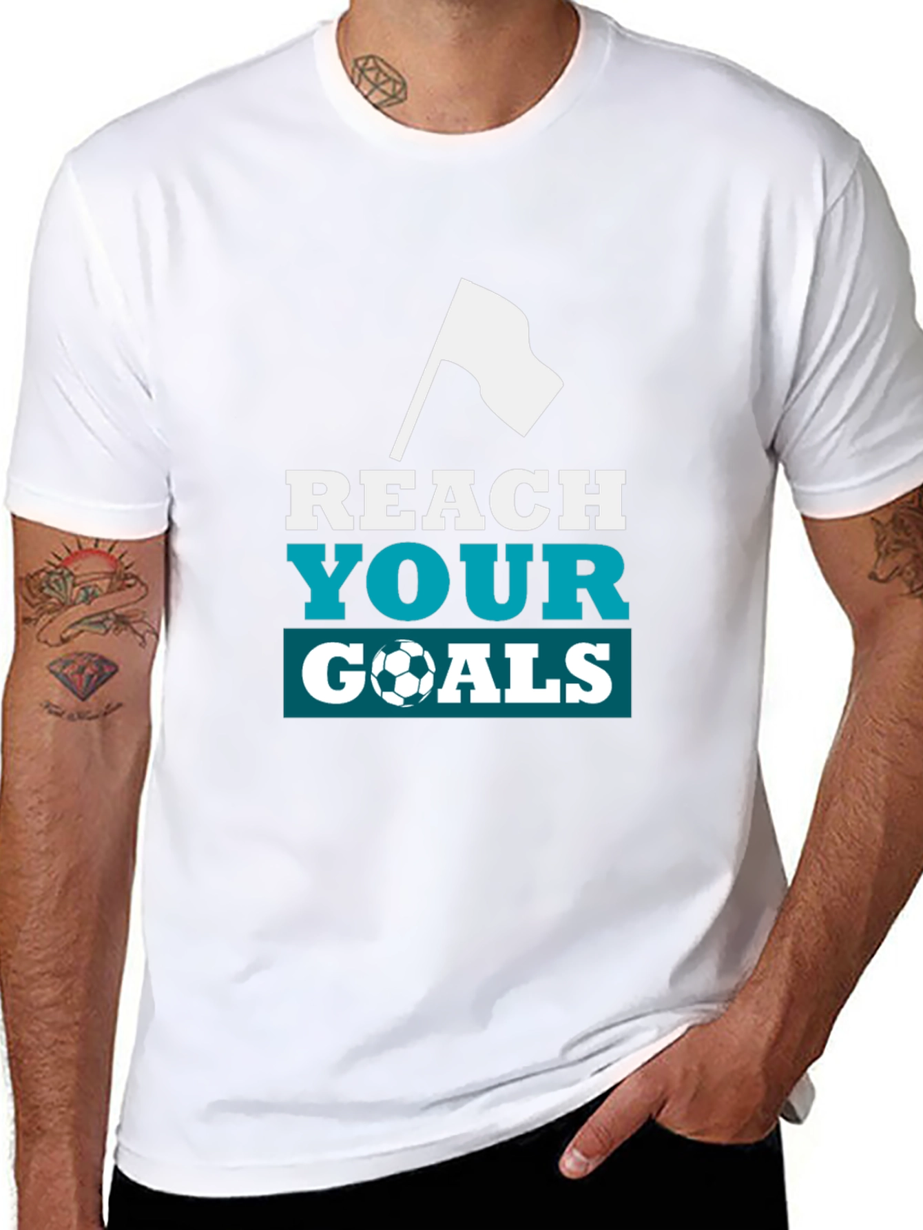 Reach Your Goals Graphic Tee - Black Soccer Shirt