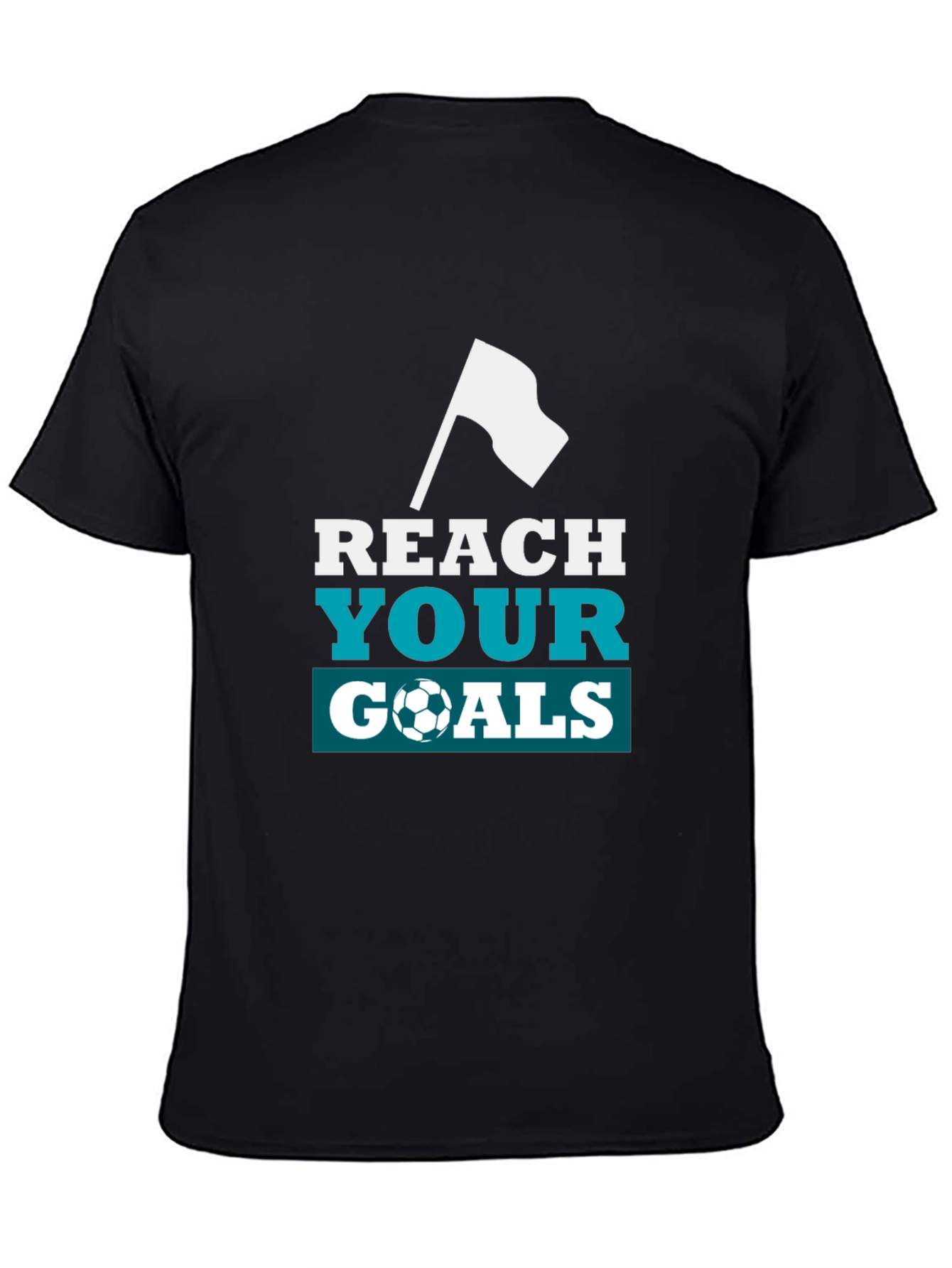 Reach Your Goals Graphic Tee - Black Soccer Shirt