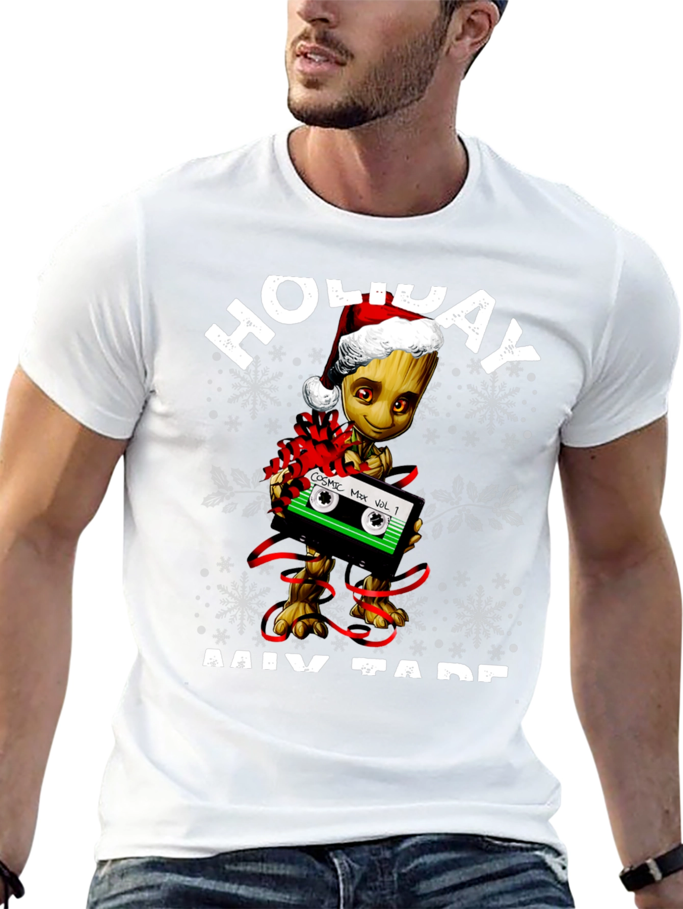Holiday Groot Mix Tape Graphic T-Shirt