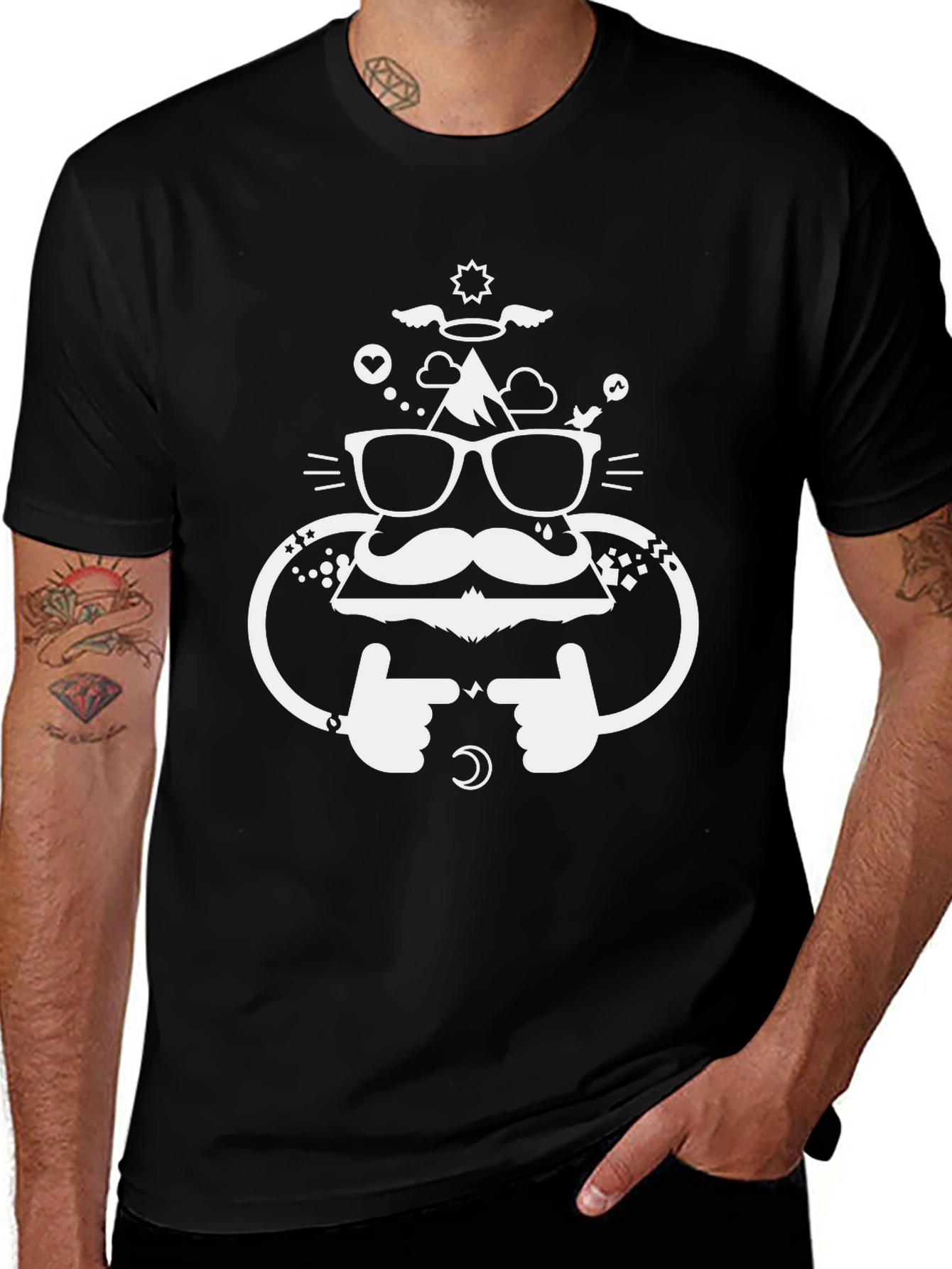 Hipster Mountain Graphic Tee - Cool Mens Shirt