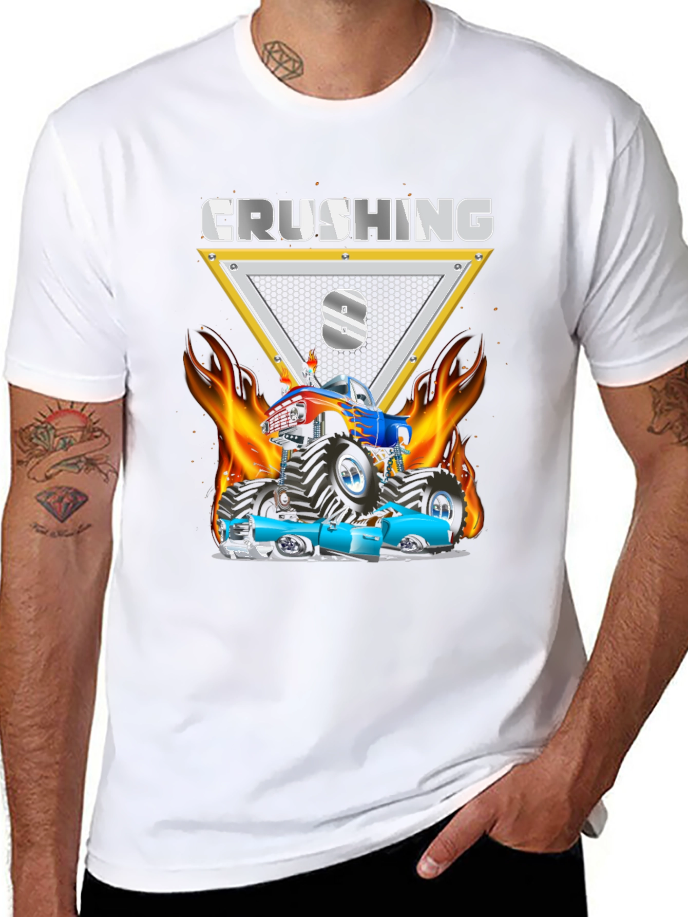 Crushing 8th Birthday Monster Truck T-Shirt