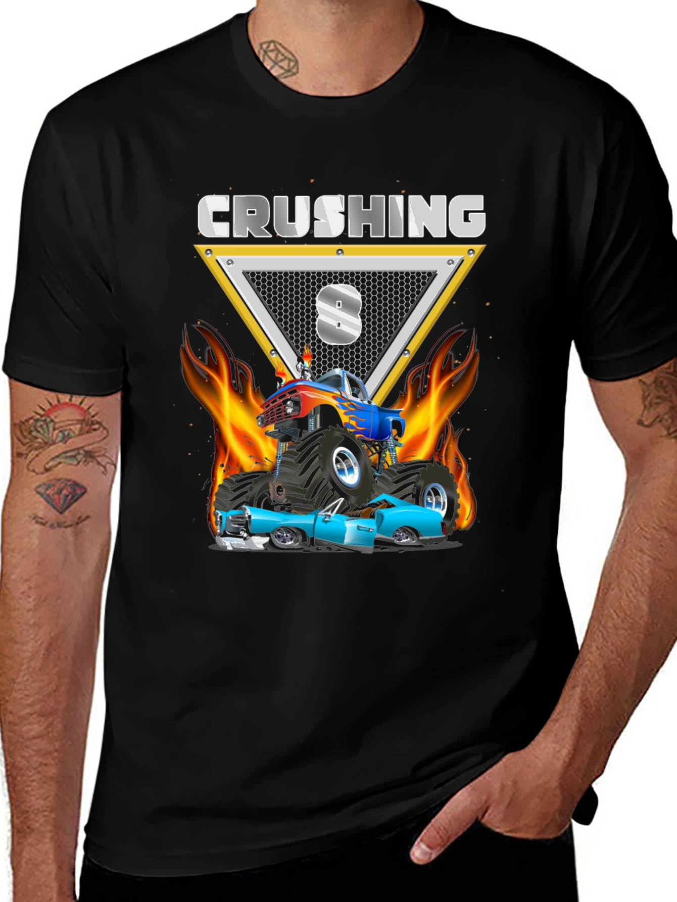 Crushing 8th Birthday Monster Truck T-Shirt