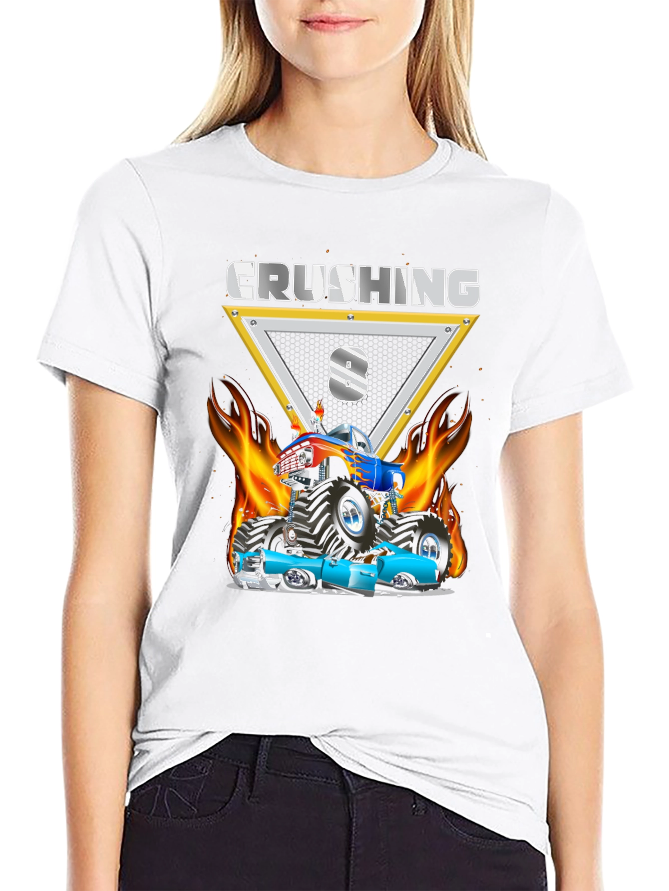 Crushing 8th Birthday Monster Truck T-Shirt
