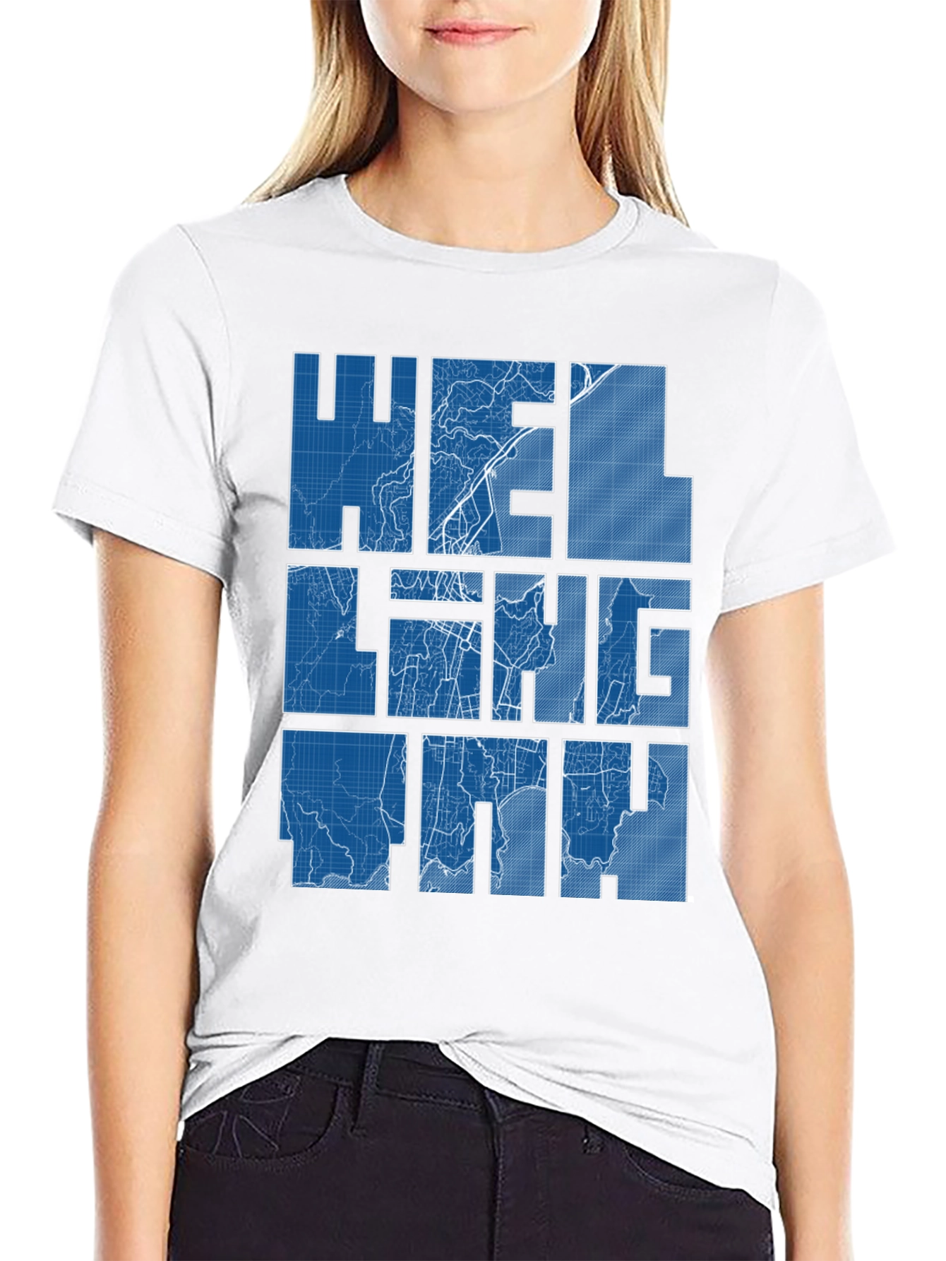 Helsinki Blueprint Map Graphic Tee - Black