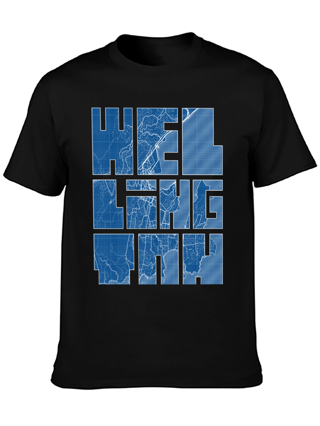 Helsinki Blueprint Map Graphic Tee - Black