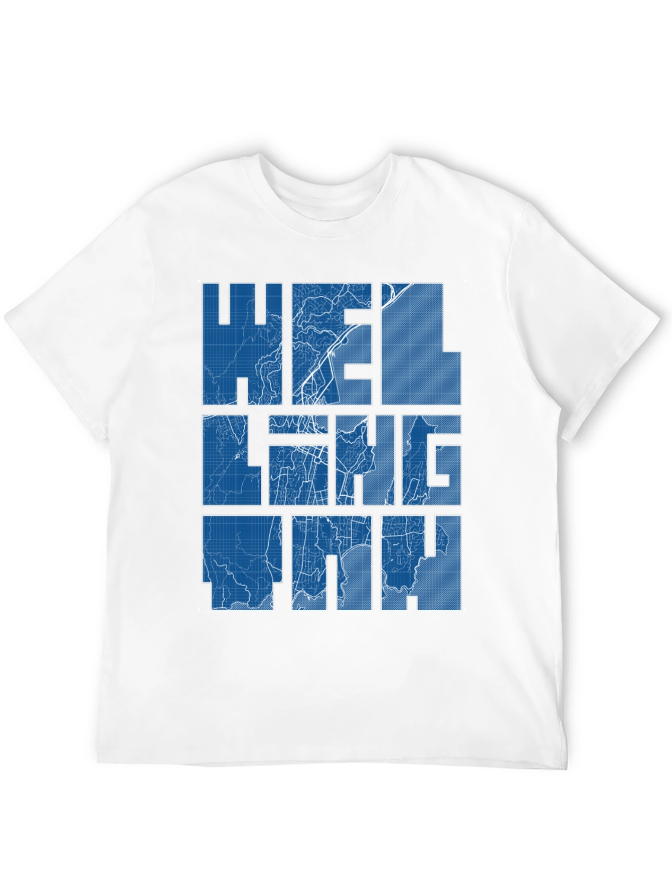 Helsinki Blueprint Map Graphic Tee - Black
