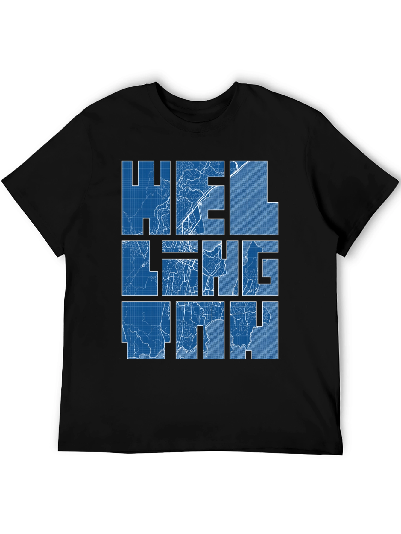Helsinki Blueprint Map Graphic Tee - Black