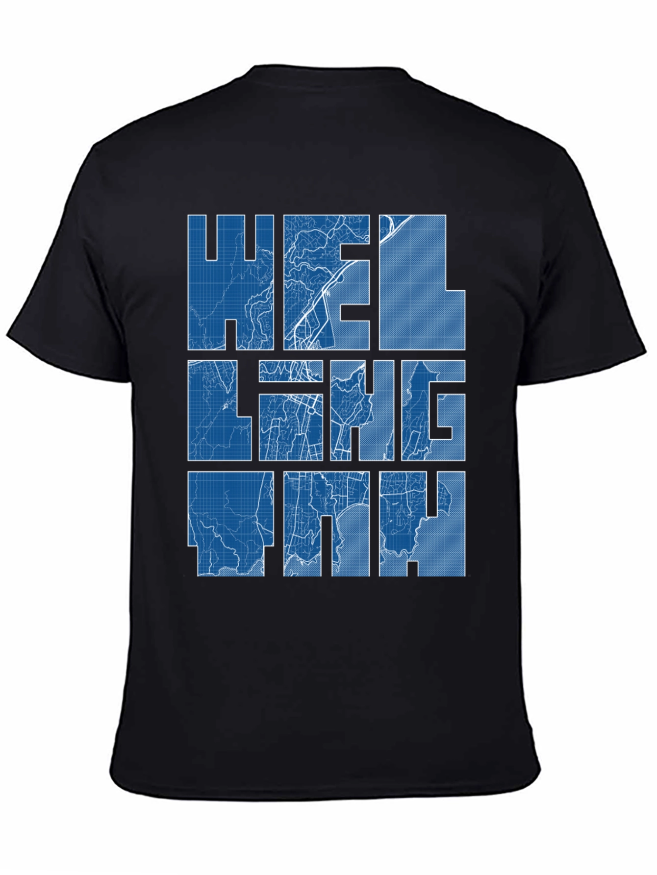 Helsinki Blueprint Map Graphic Tee - Black