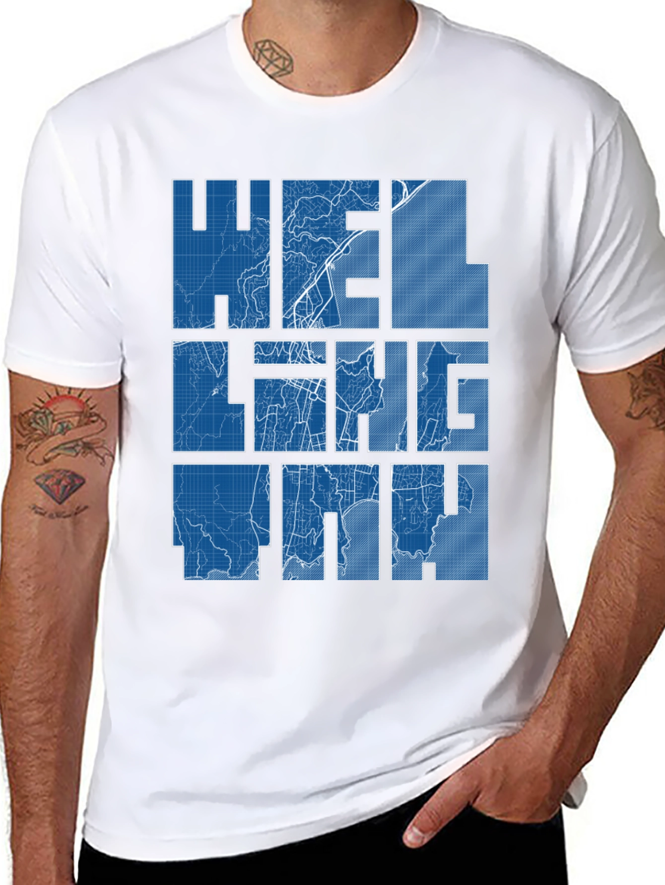 Helsinki Blueprint Map Graphic Tee - Black
