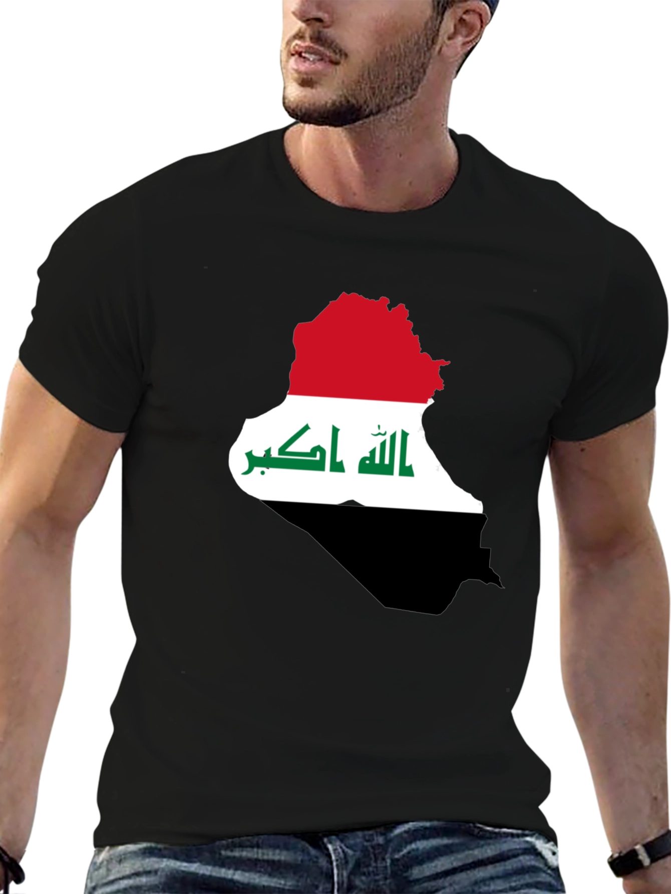 Iraq Flag Map T-Shirt - Mens Graphic Tee