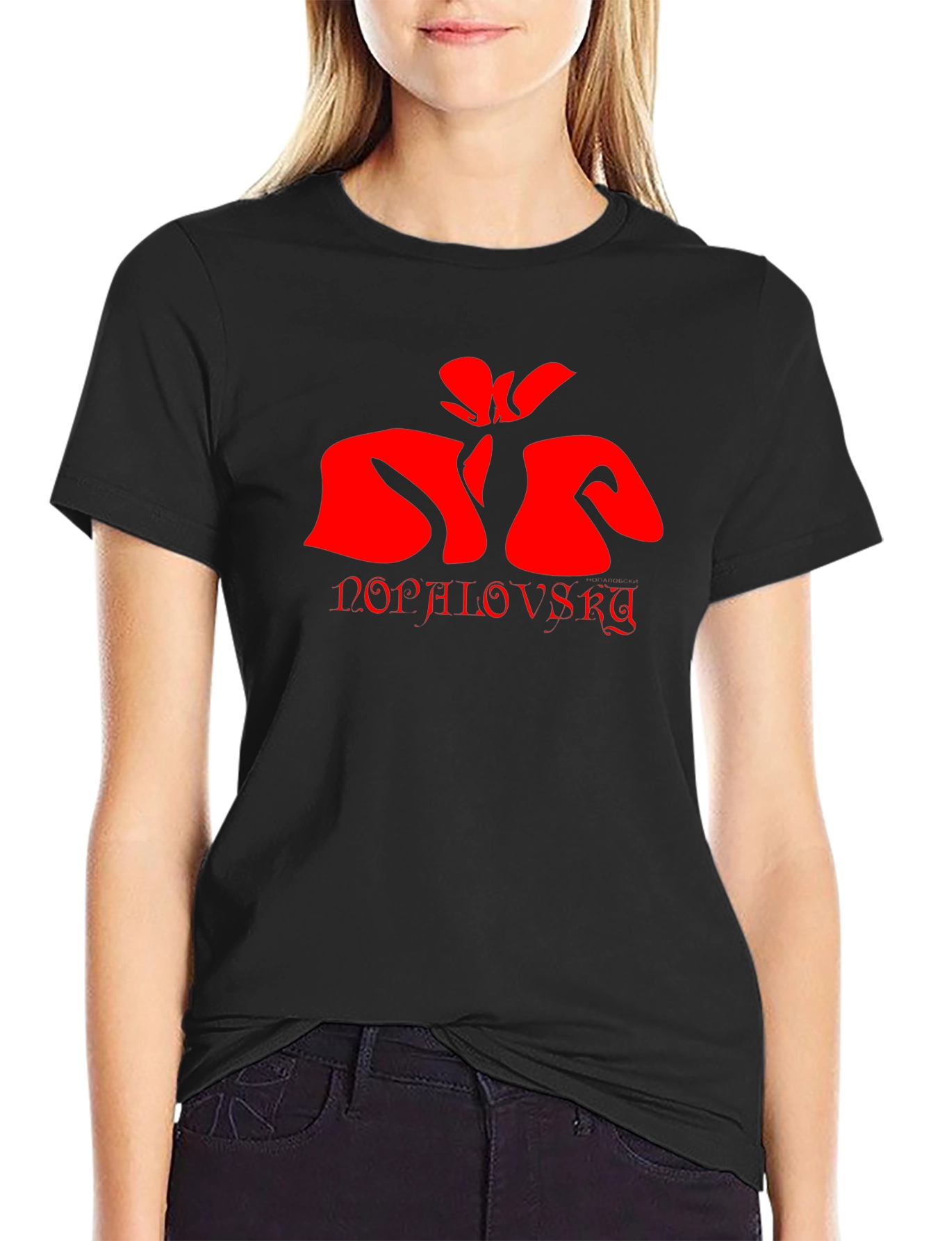 Unique Red Graphic Black T-Shirt