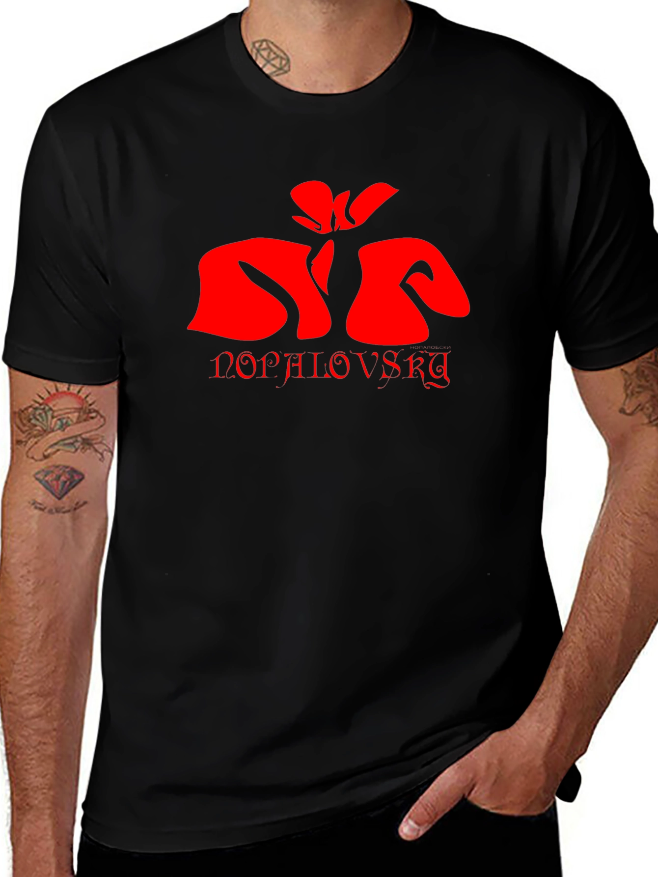 Unique Red Graphic Black T-Shirt
