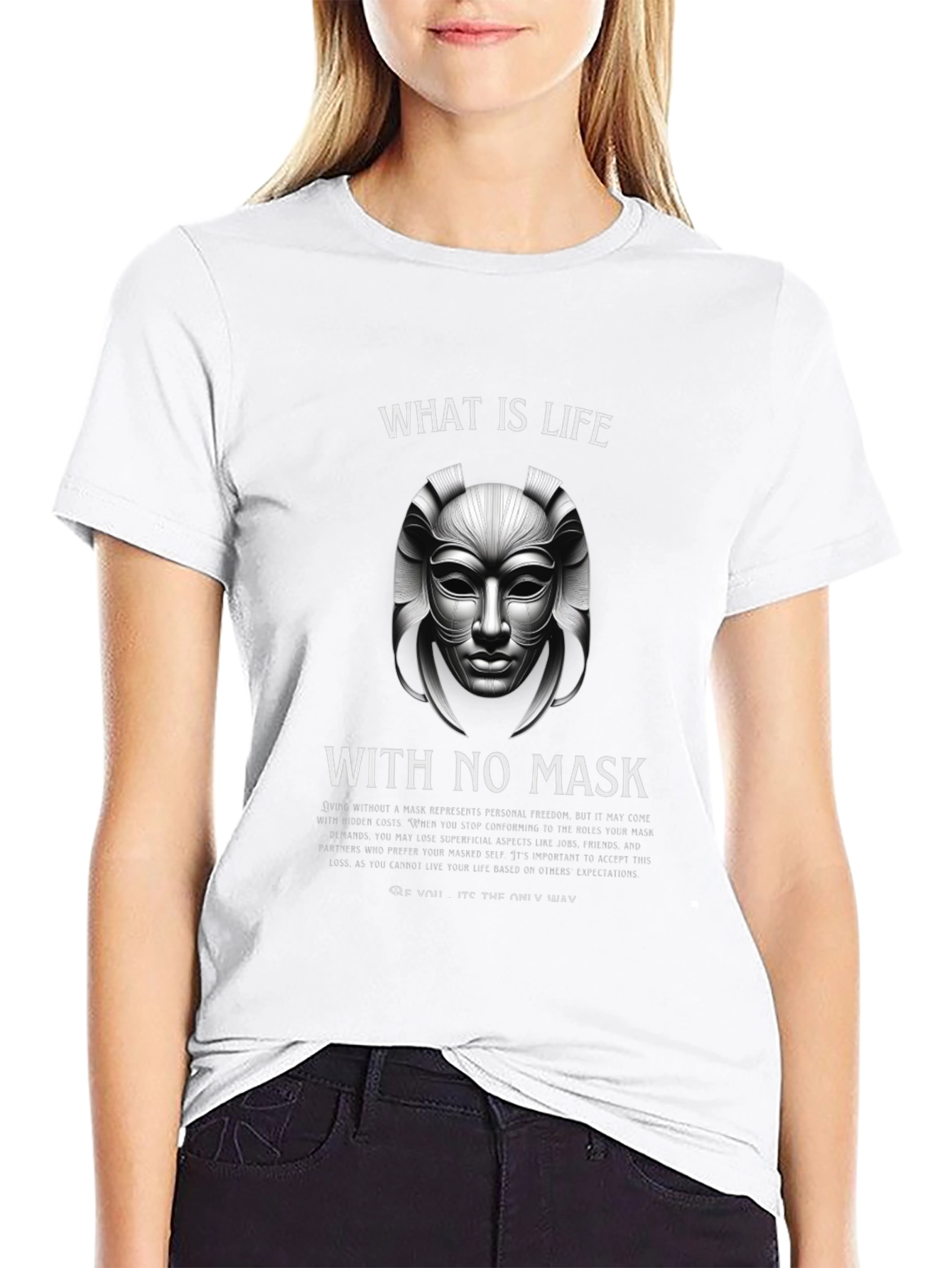 Philosophical Mask T-Shirt - Live Authentically