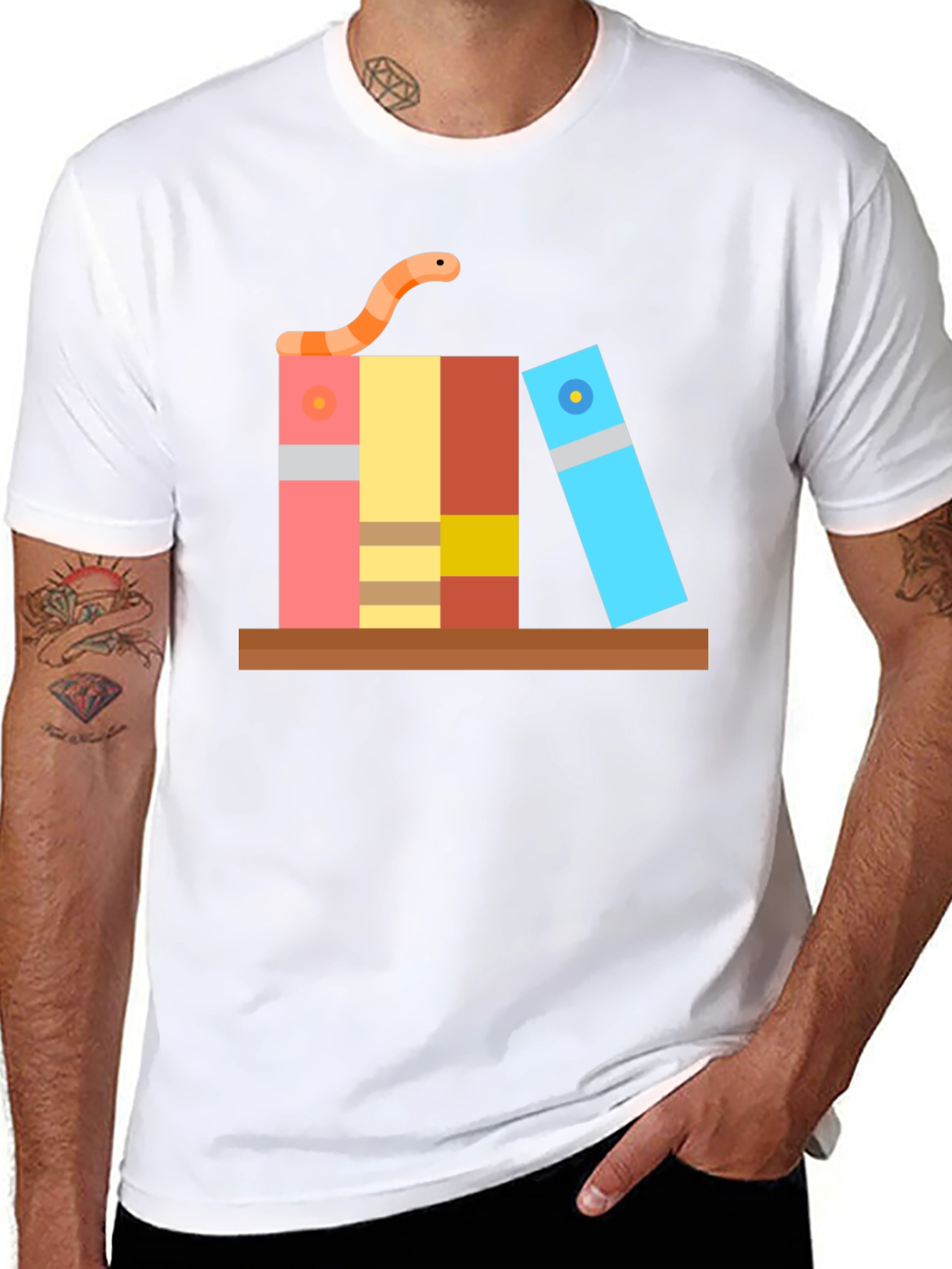 Bookworm Graphic Tee - Black Cotton T-Shirt