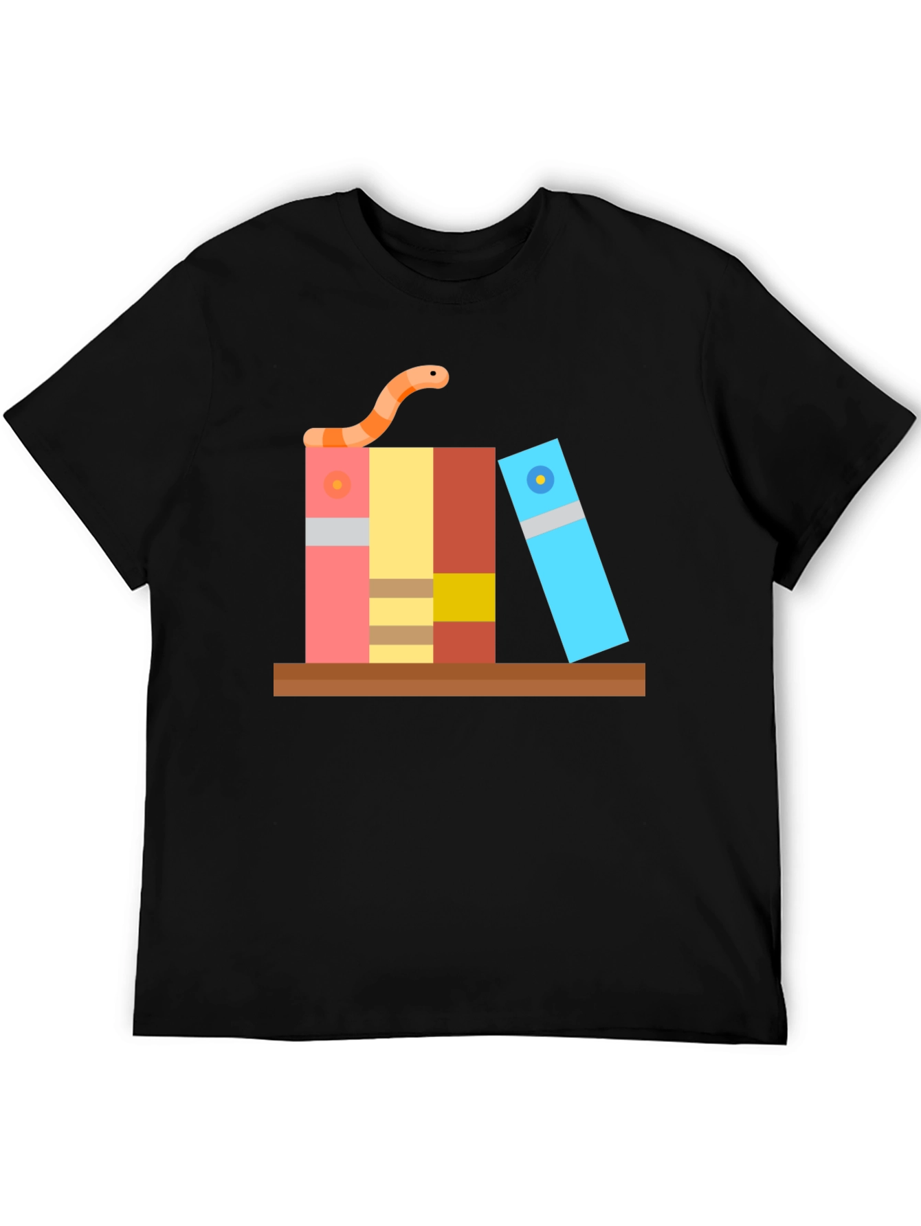 Bookworm Graphic Tee - Black Cotton T-Shirt