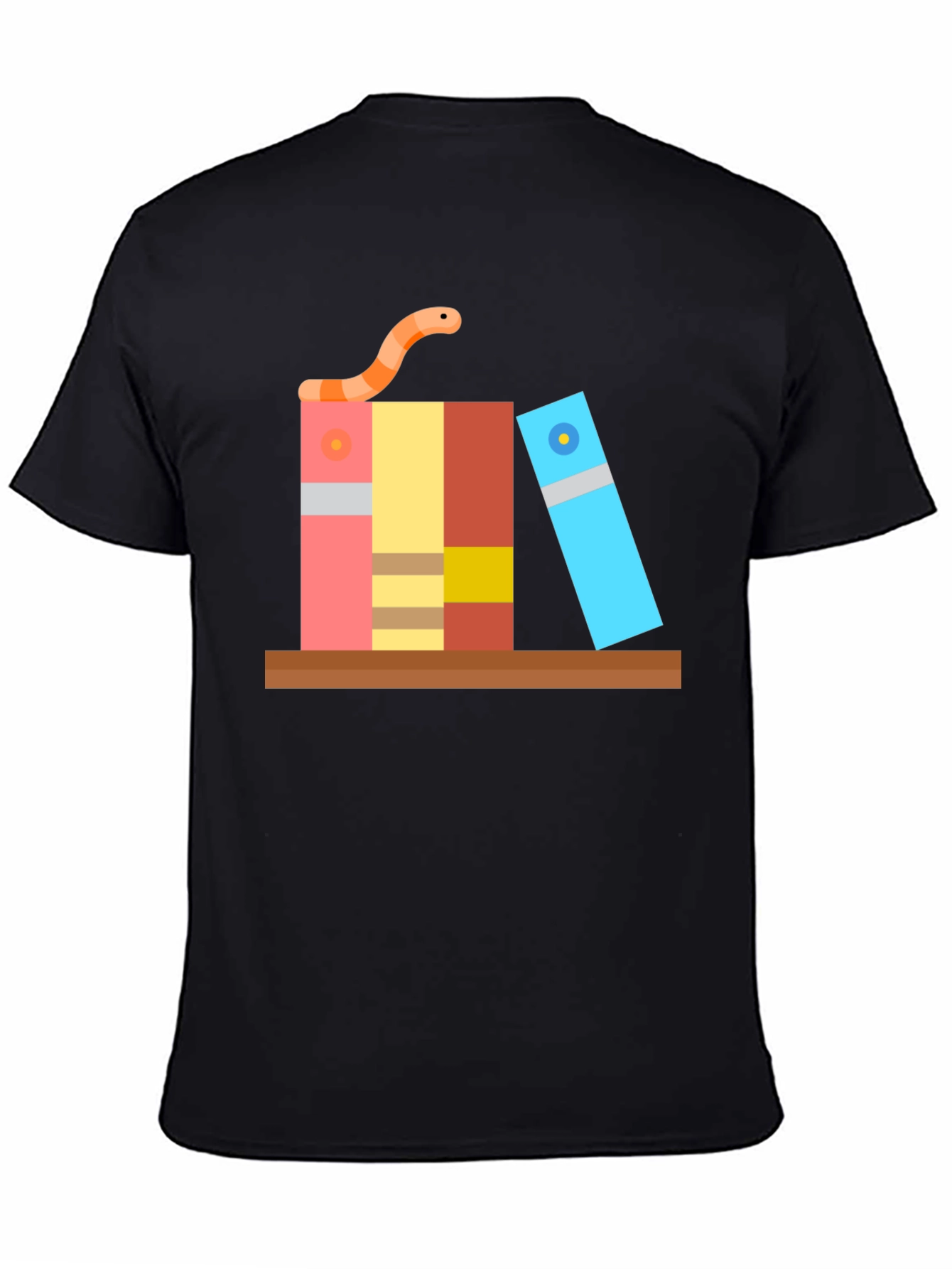 Bookworm Graphic Tee - Black Cotton T-Shirt
