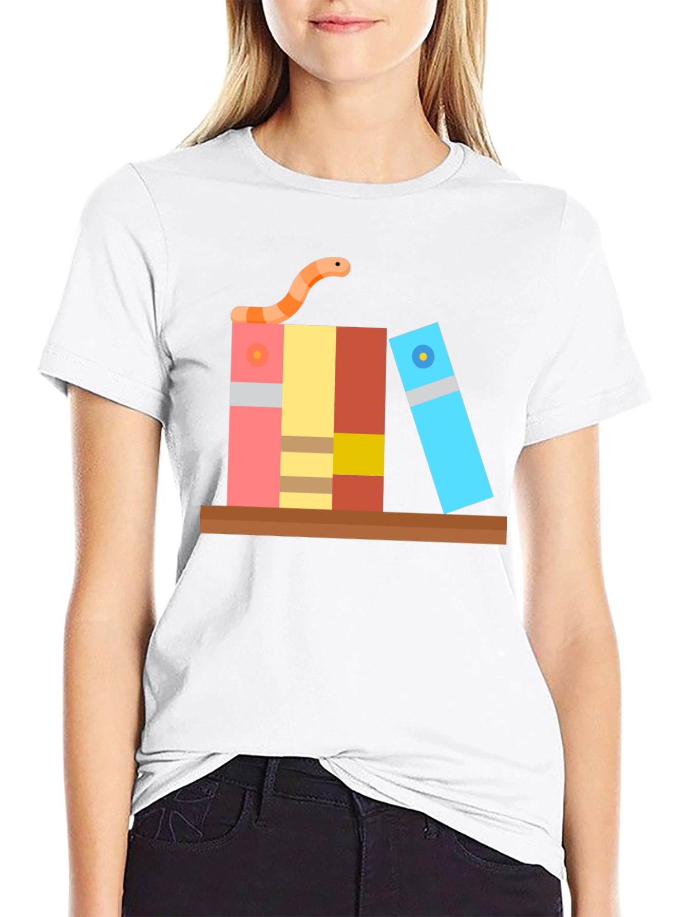 Bookworm Graphic Tee - Black Cotton T-Shirt