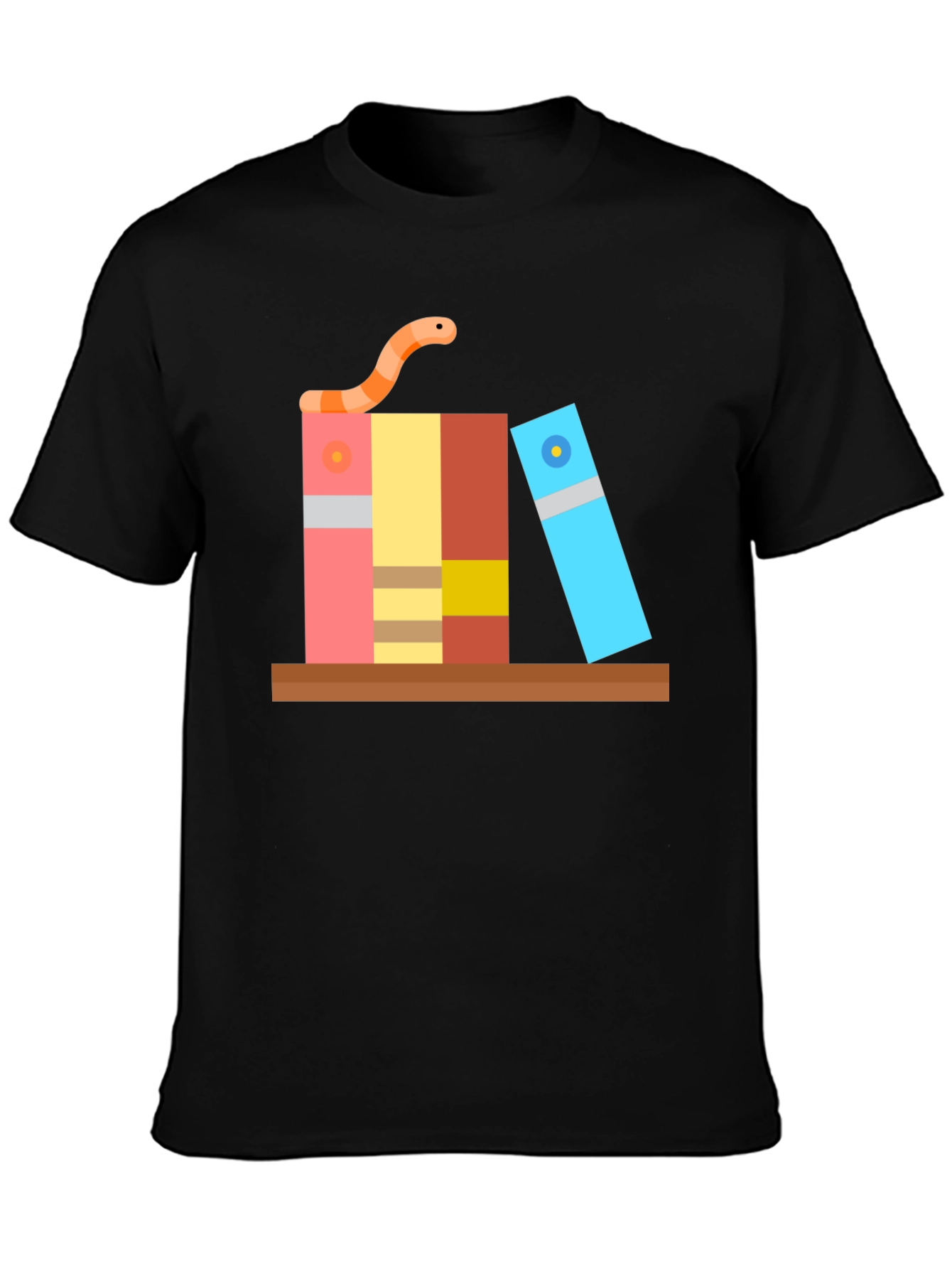 Bookworm Graphic Tee - Black Cotton T-Shirt