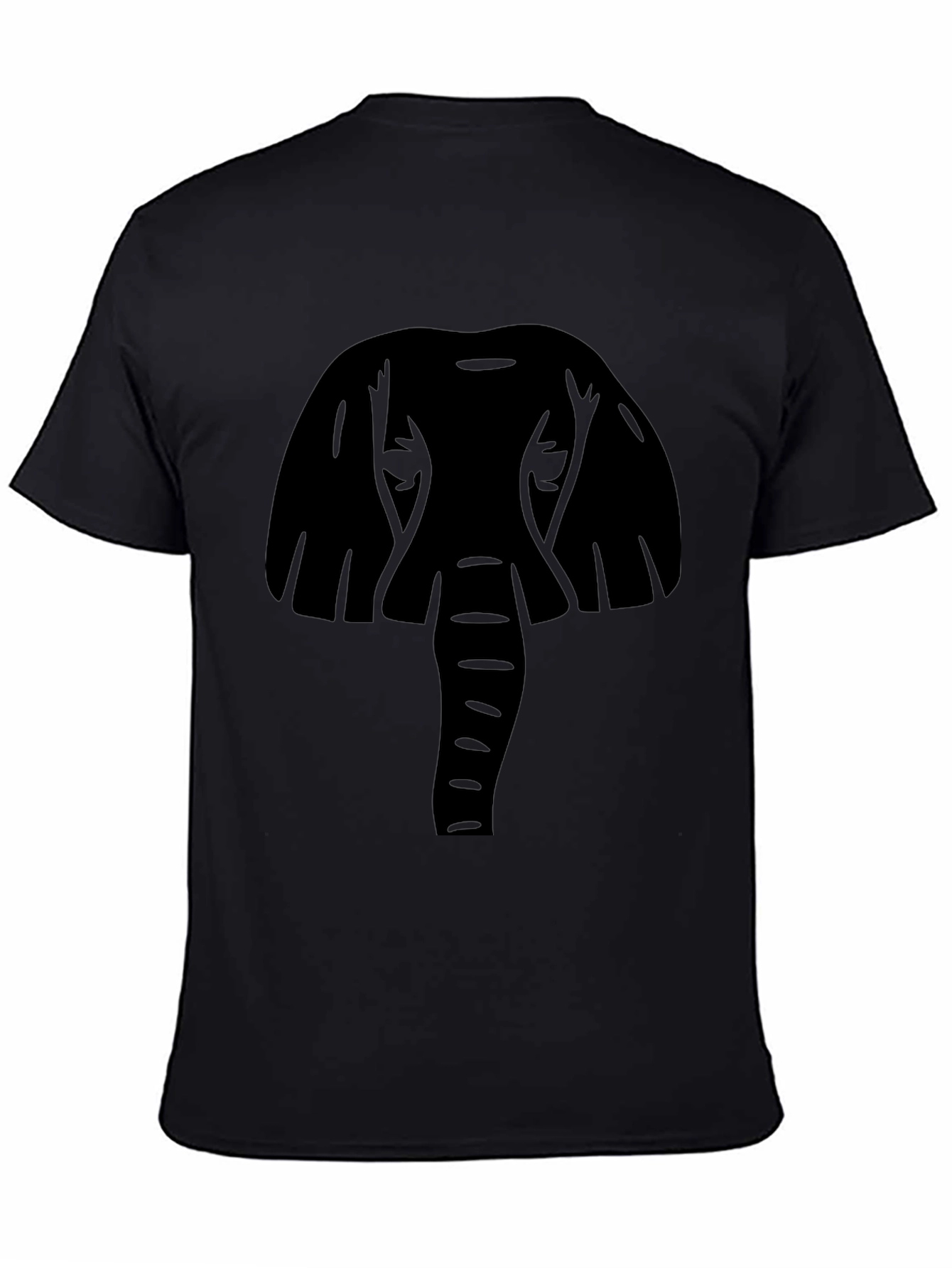Elephant Graphic Print Mens Black T-Shirt