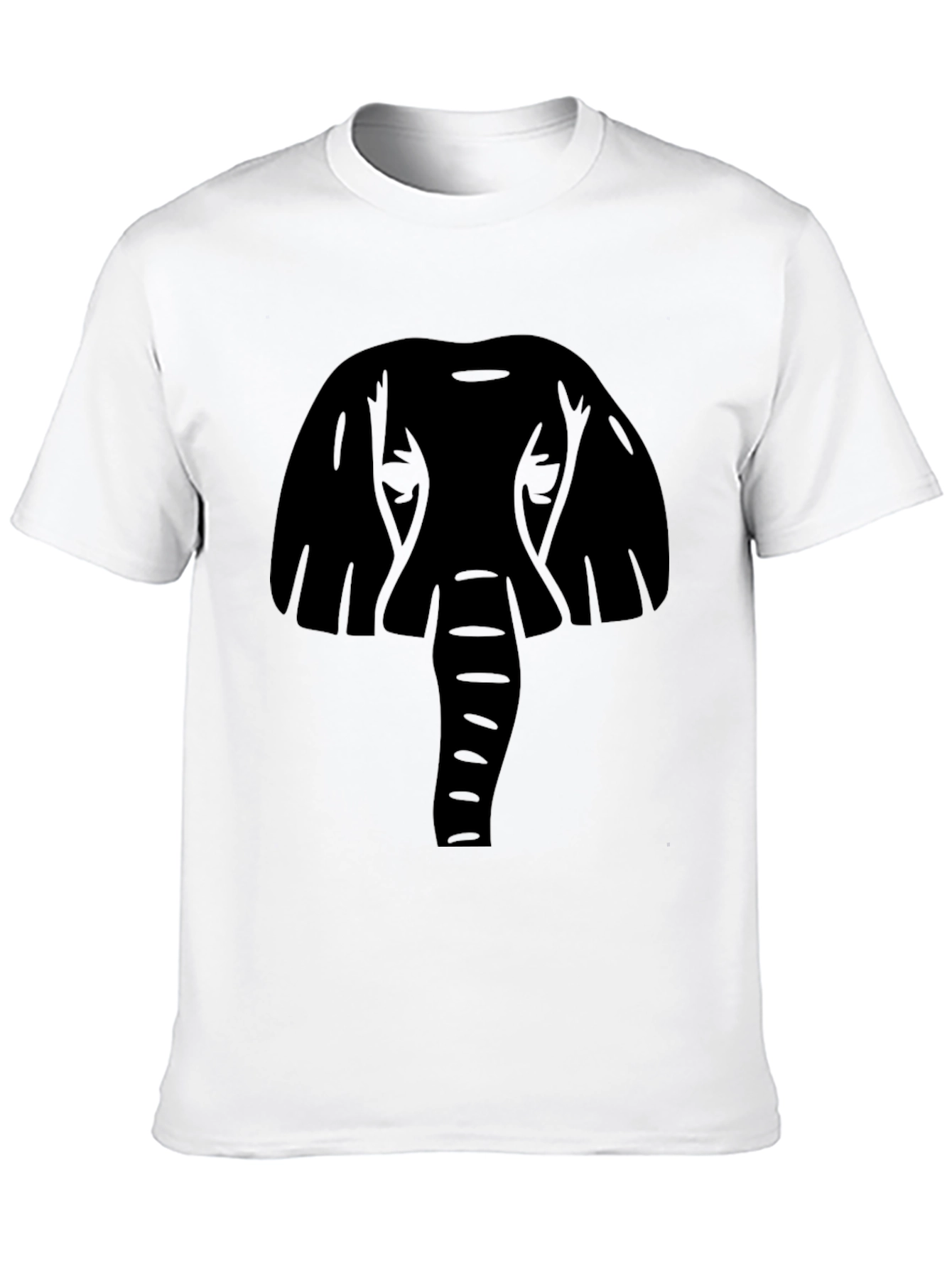 Elephant Graphic Print Mens Black T-Shirt