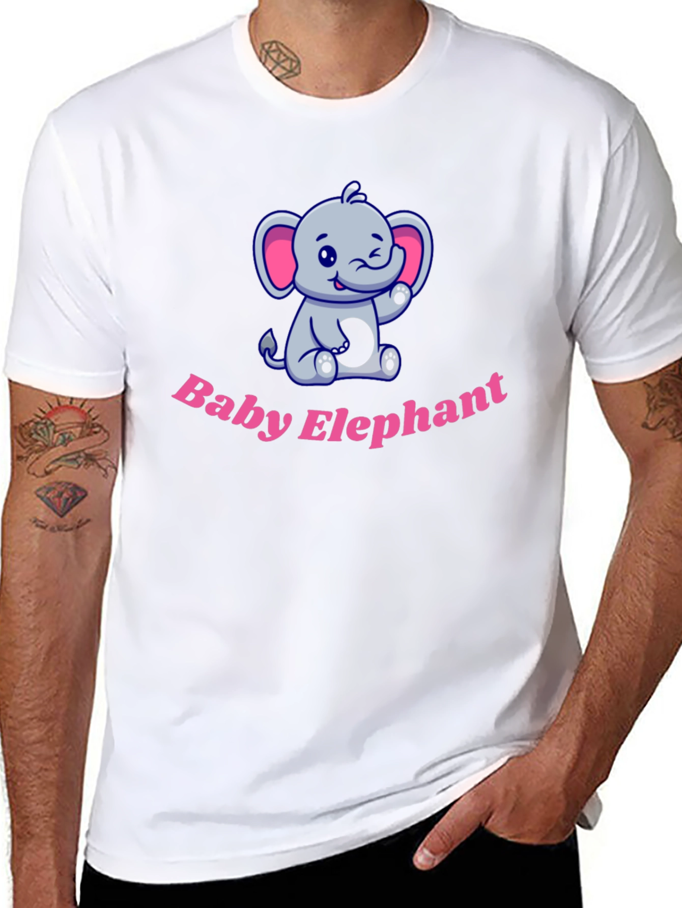 Cute Baby Elephant Graphic Tee - Soft Cotton