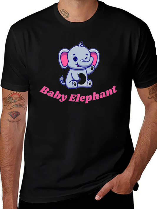 Cute Baby Elephant Graphic Tee - Soft Cotton