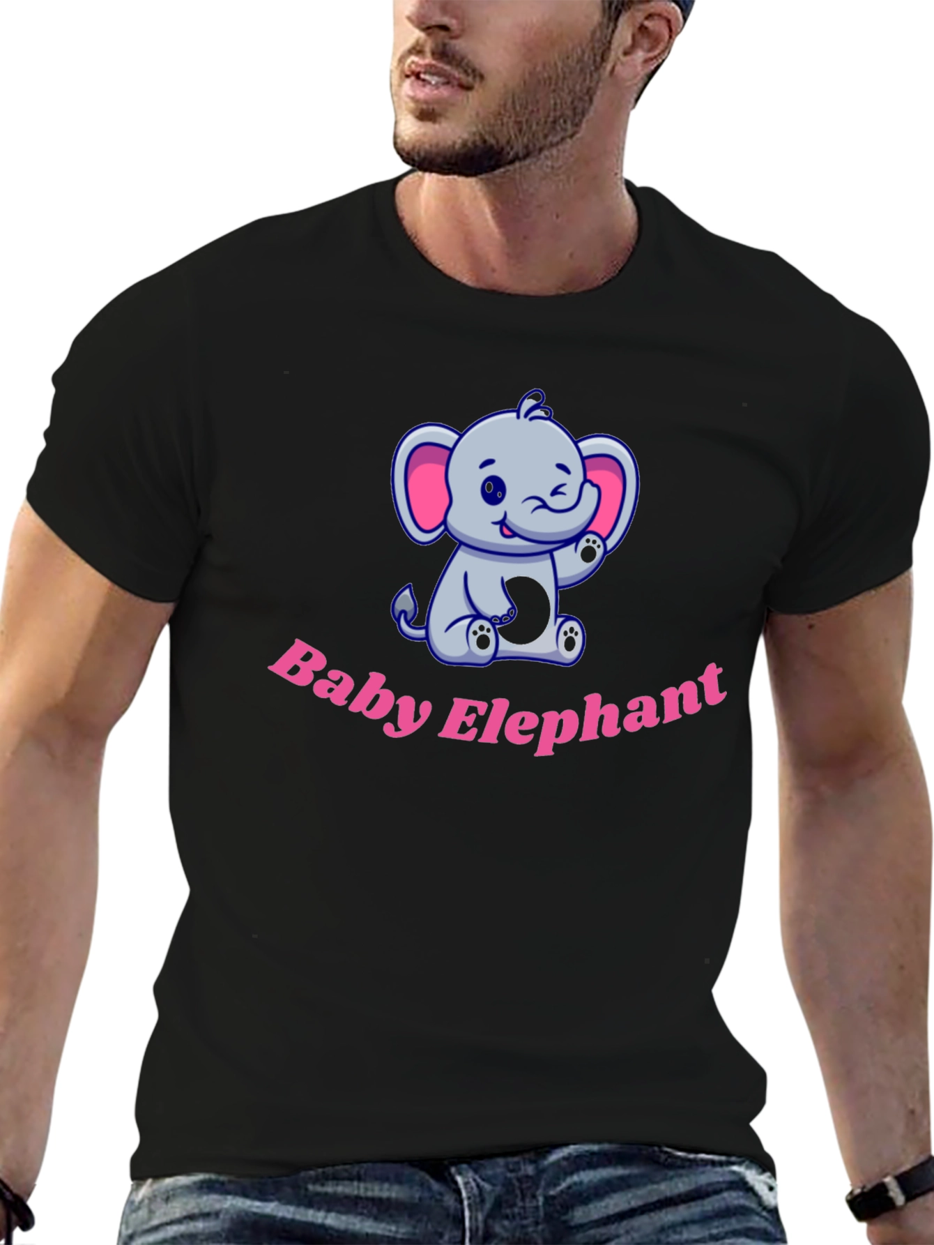 Cute Baby Elephant Graphic Tee - Soft Cotton