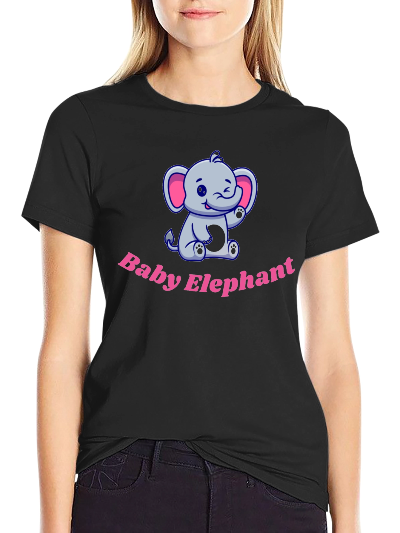 Cute Baby Elephant Graphic Tee - Soft Cotton