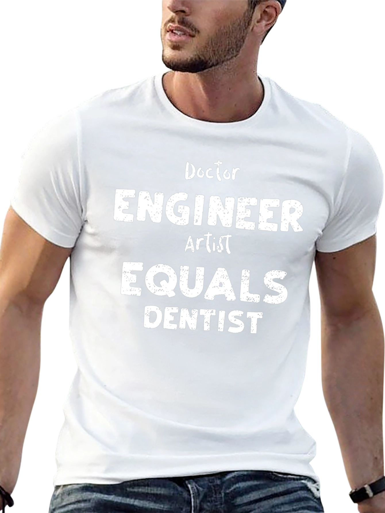 Doctor Engineer Artist Equals Dentist Black T-Shirt