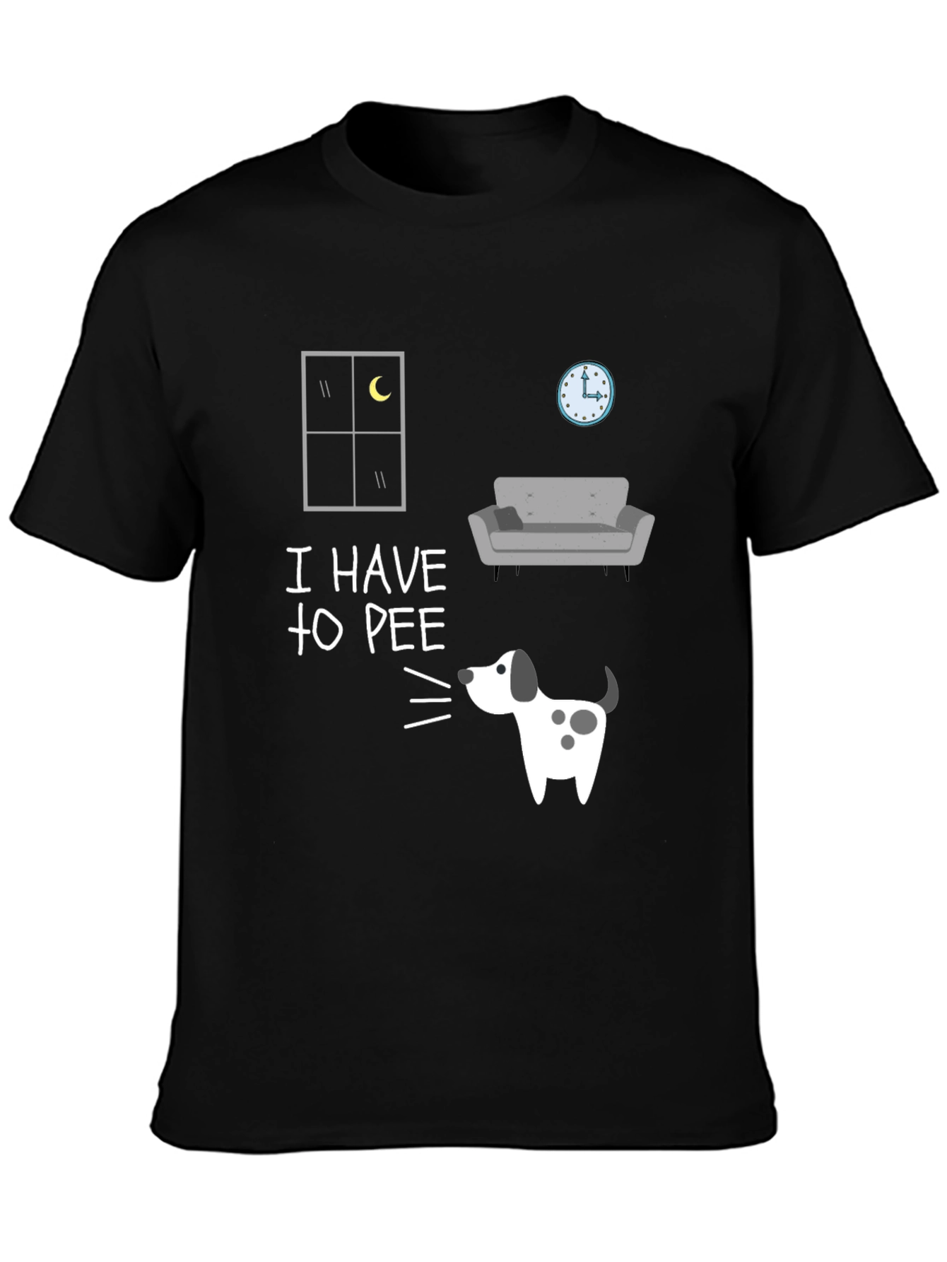 Funny I Have to Pee Dog Graphic T-Shirt