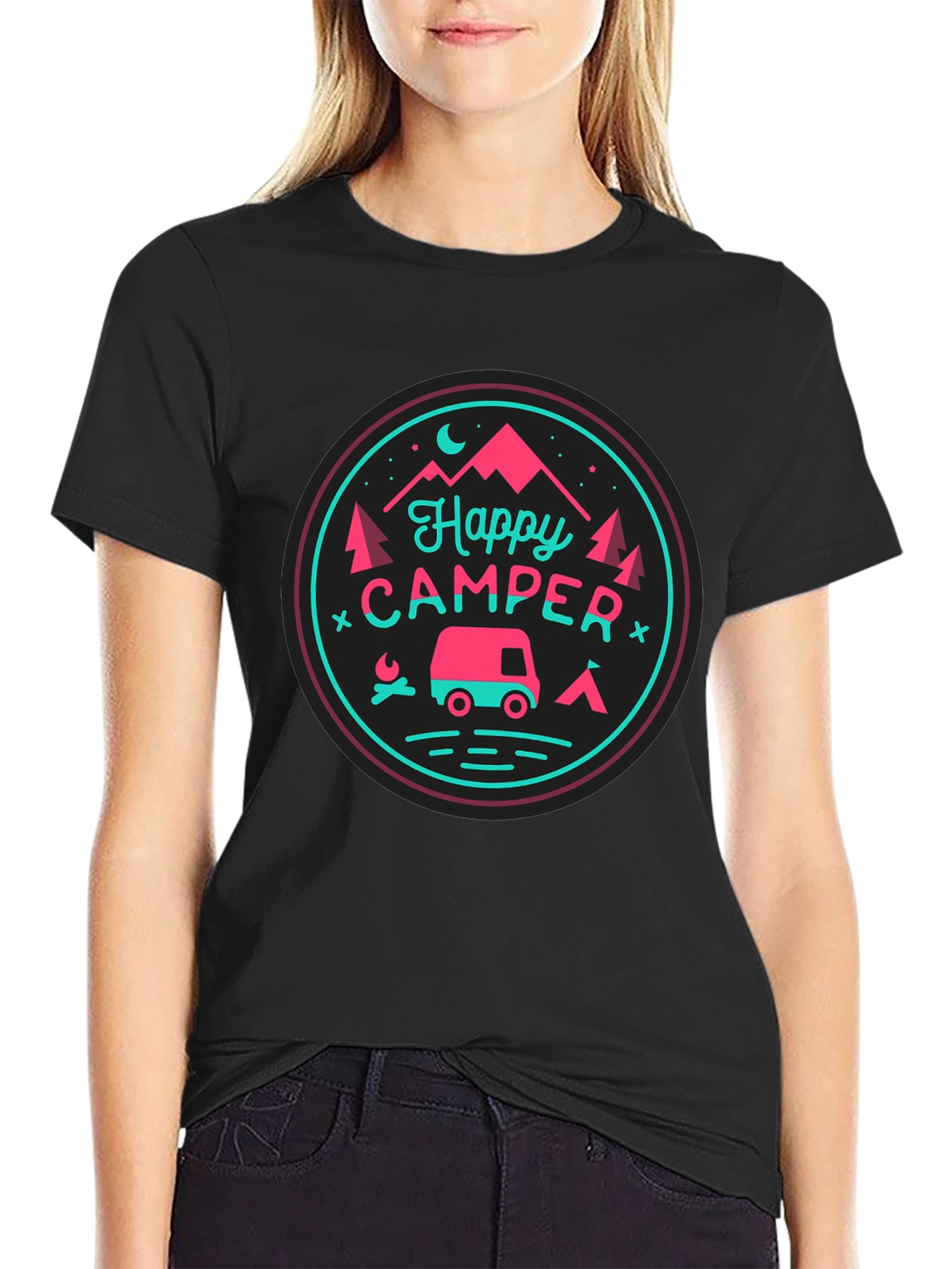 Happy Camper Graphic Tee - Camping Adventure Shirt