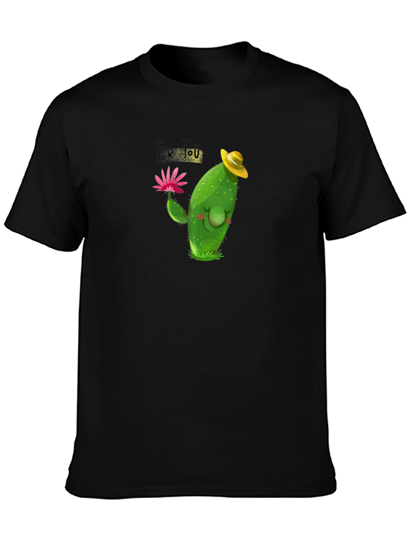 Cartoon Cactus Graphic Tee - Cute Mens T-Shirt