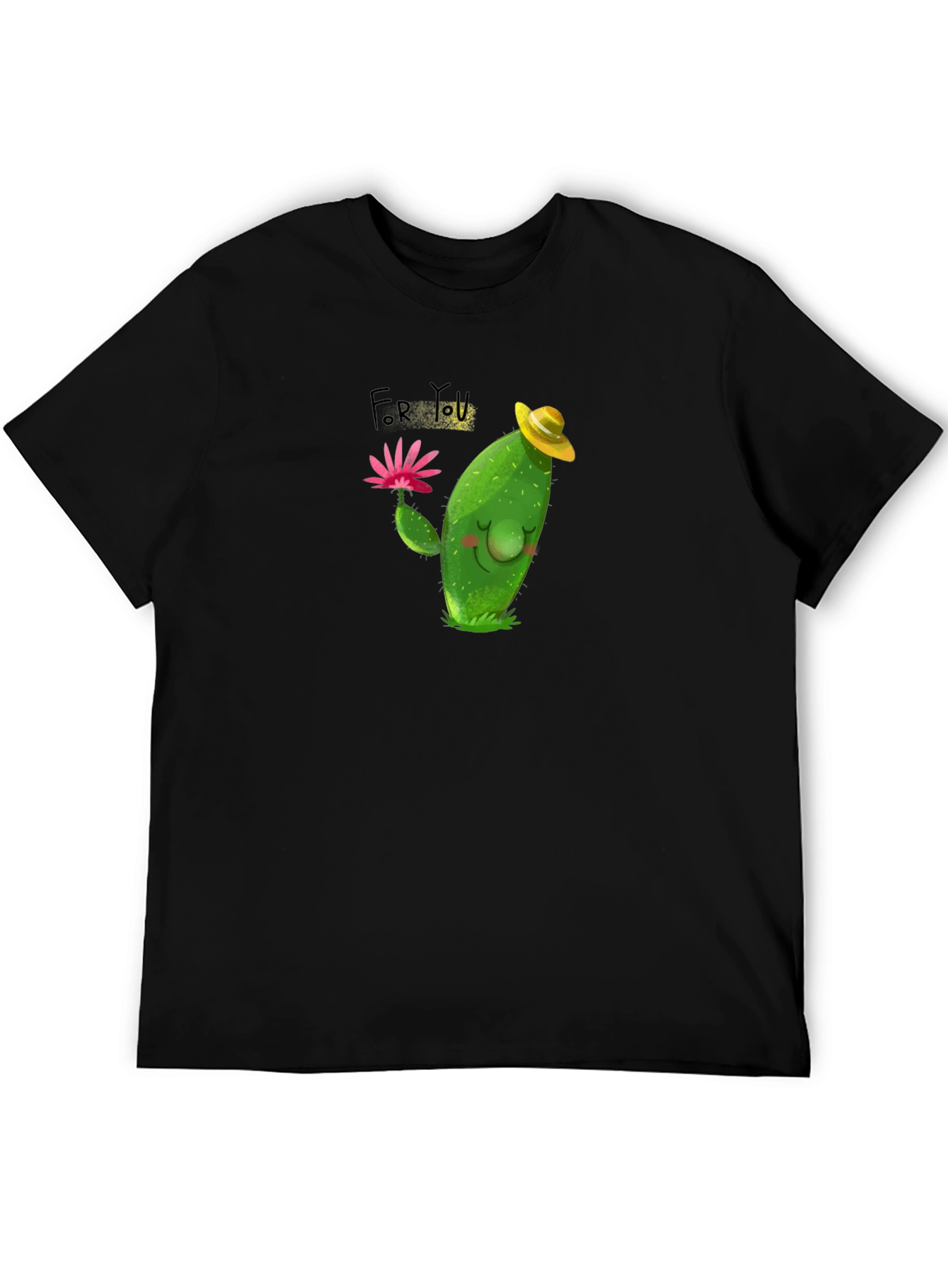 Cartoon Cactus Graphic Tee - Cute Mens T-Shirt