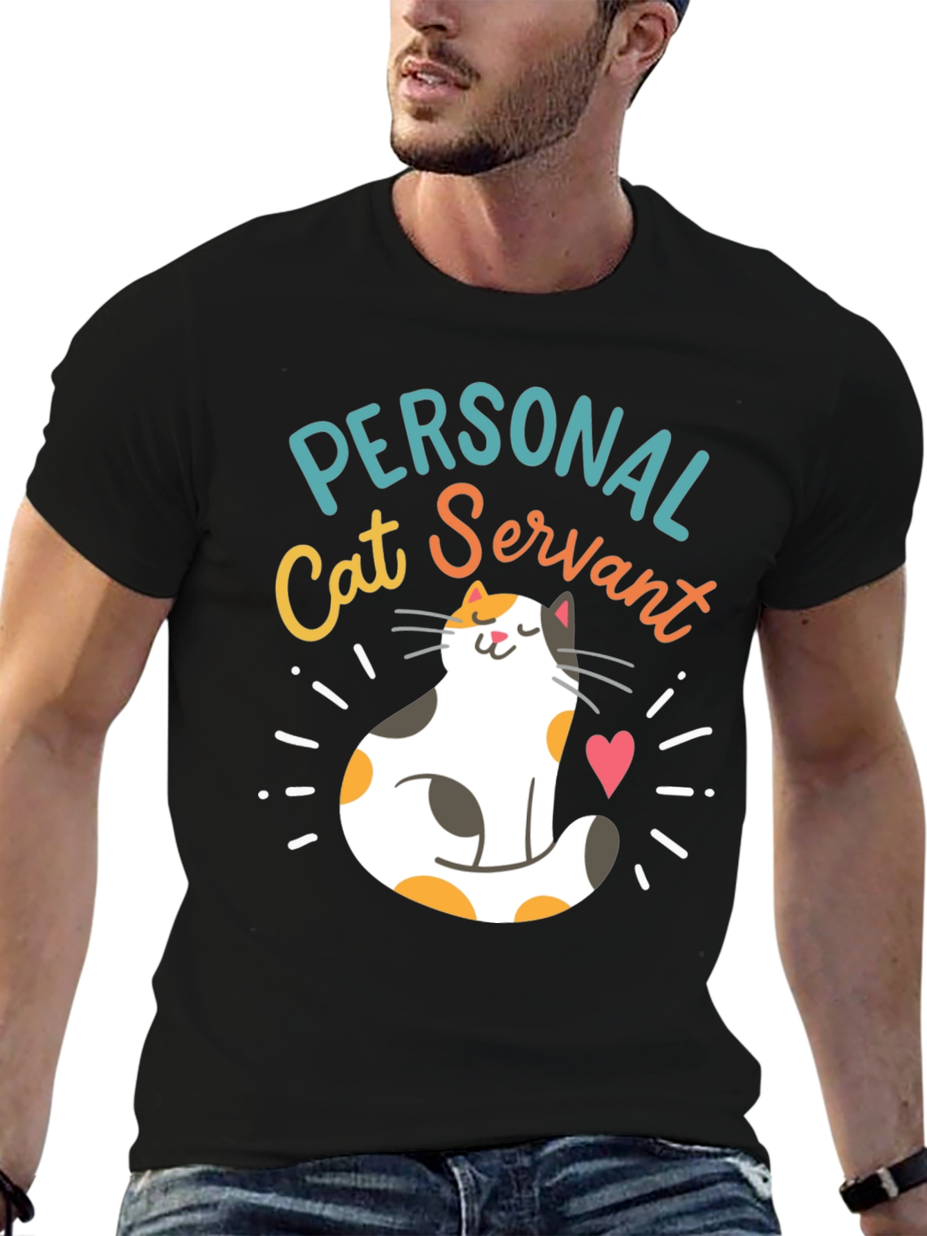 Personal Cat Servant T-Shirt Funny Cat Lover Tee