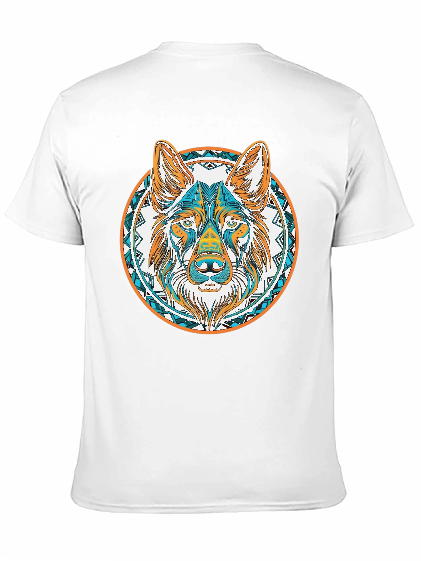 Aztec Wolf Graphic Tee - Black Cotton T-Shirt